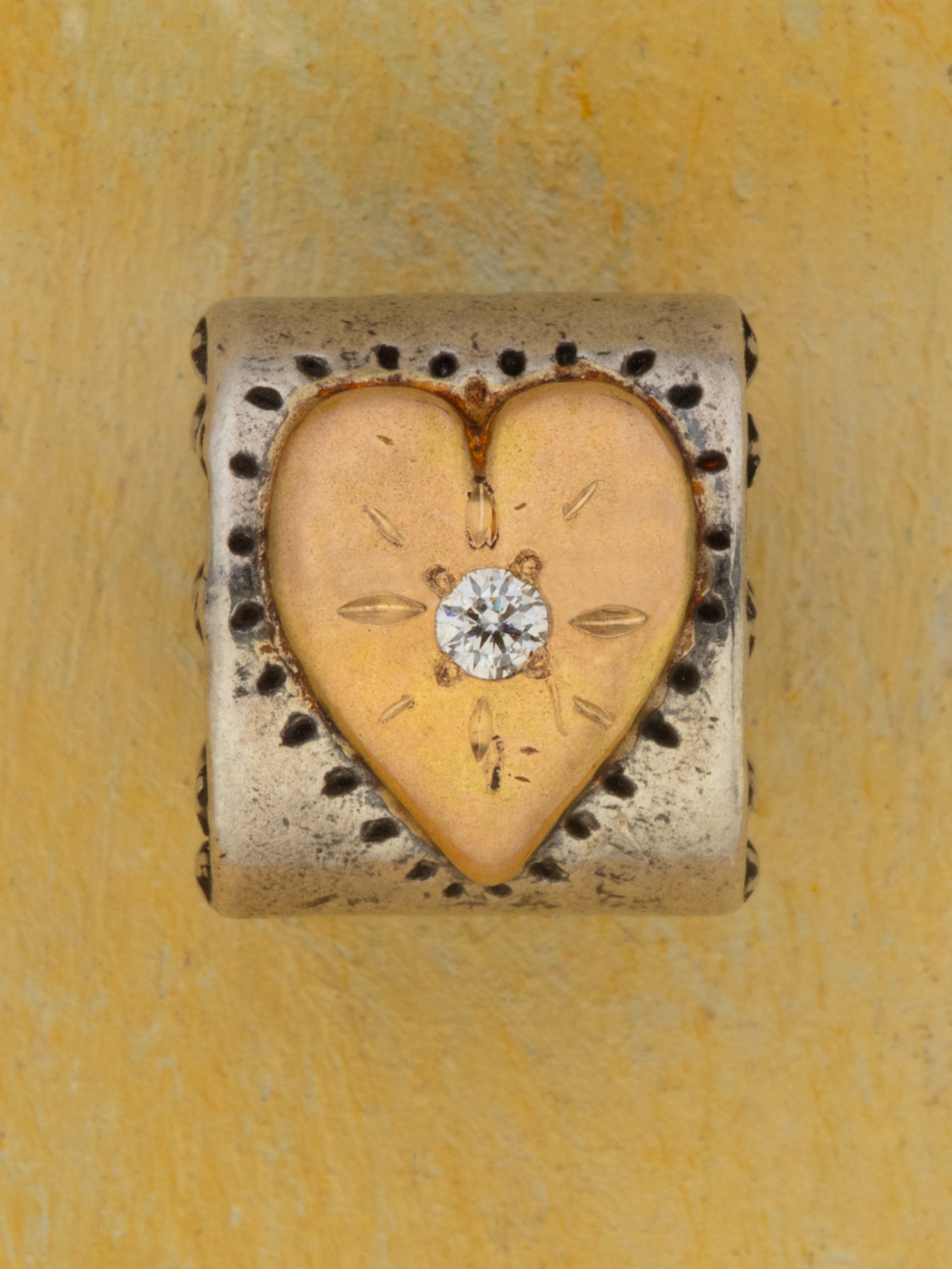 Gold Heart Diamond Talisman Charm