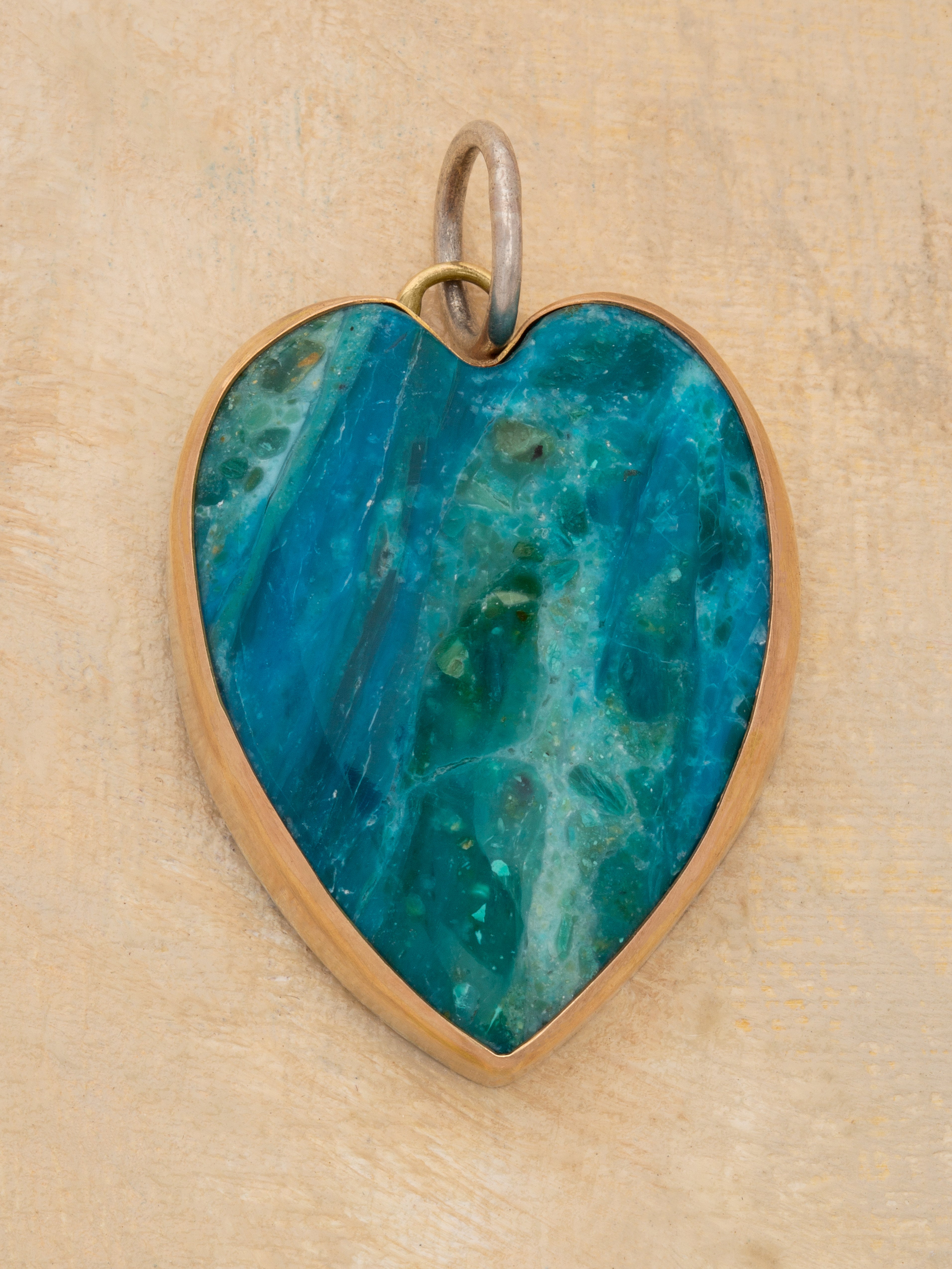Peruvian Opal Heart Charm