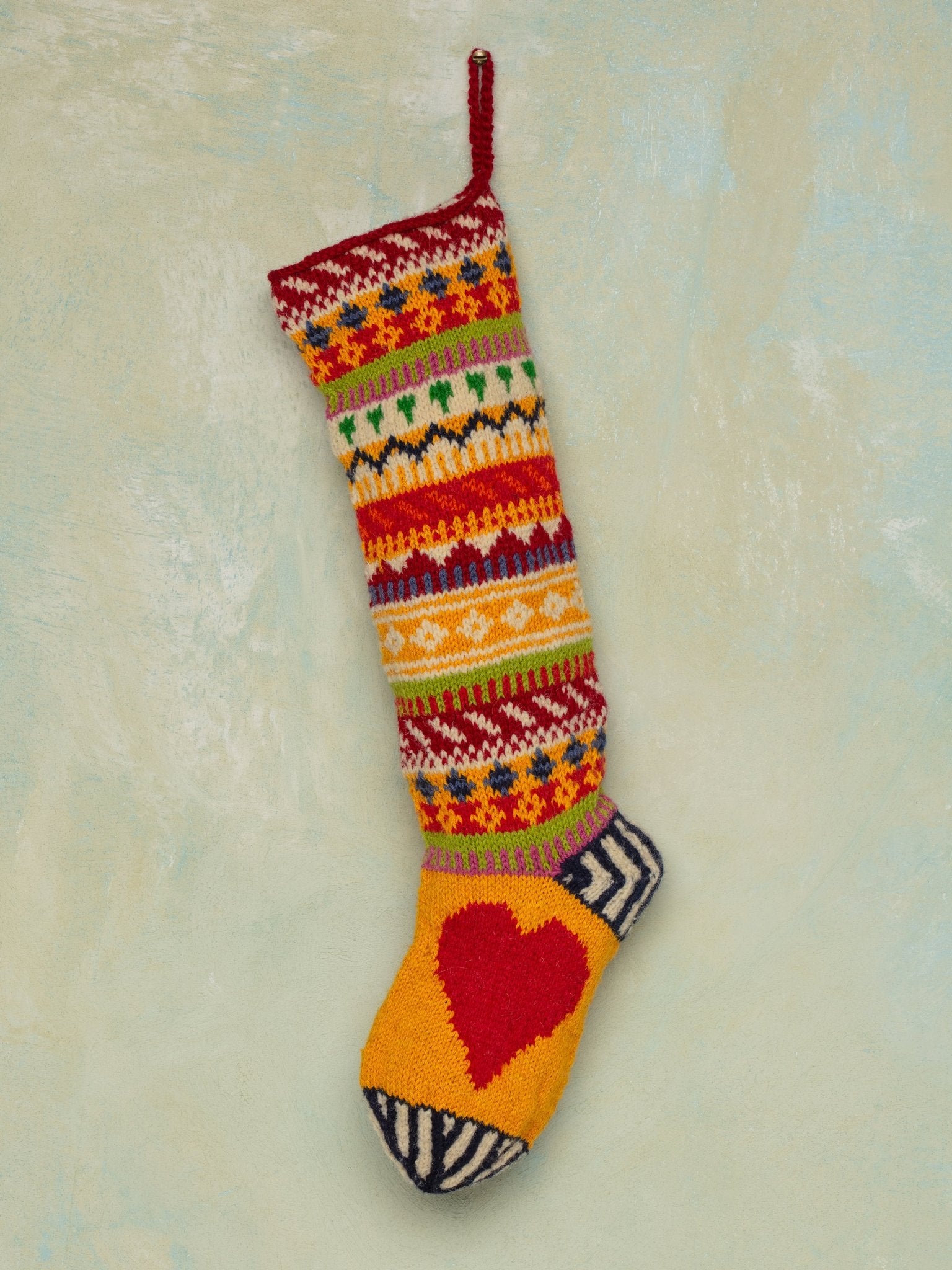 Big Heart Handknit Stocking — Handmade by Jes MaHarry