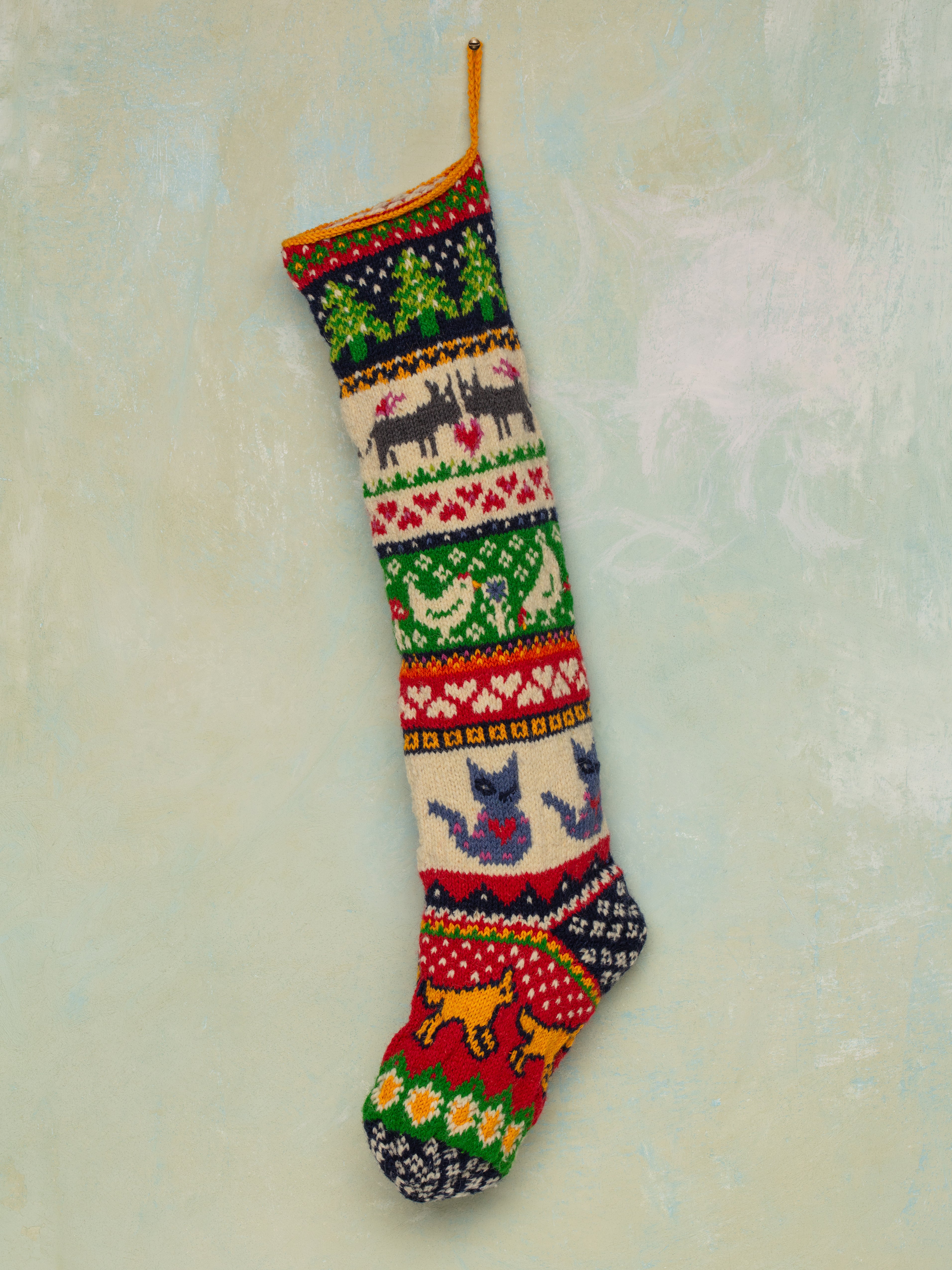 Animal Lover Handknit Stocking