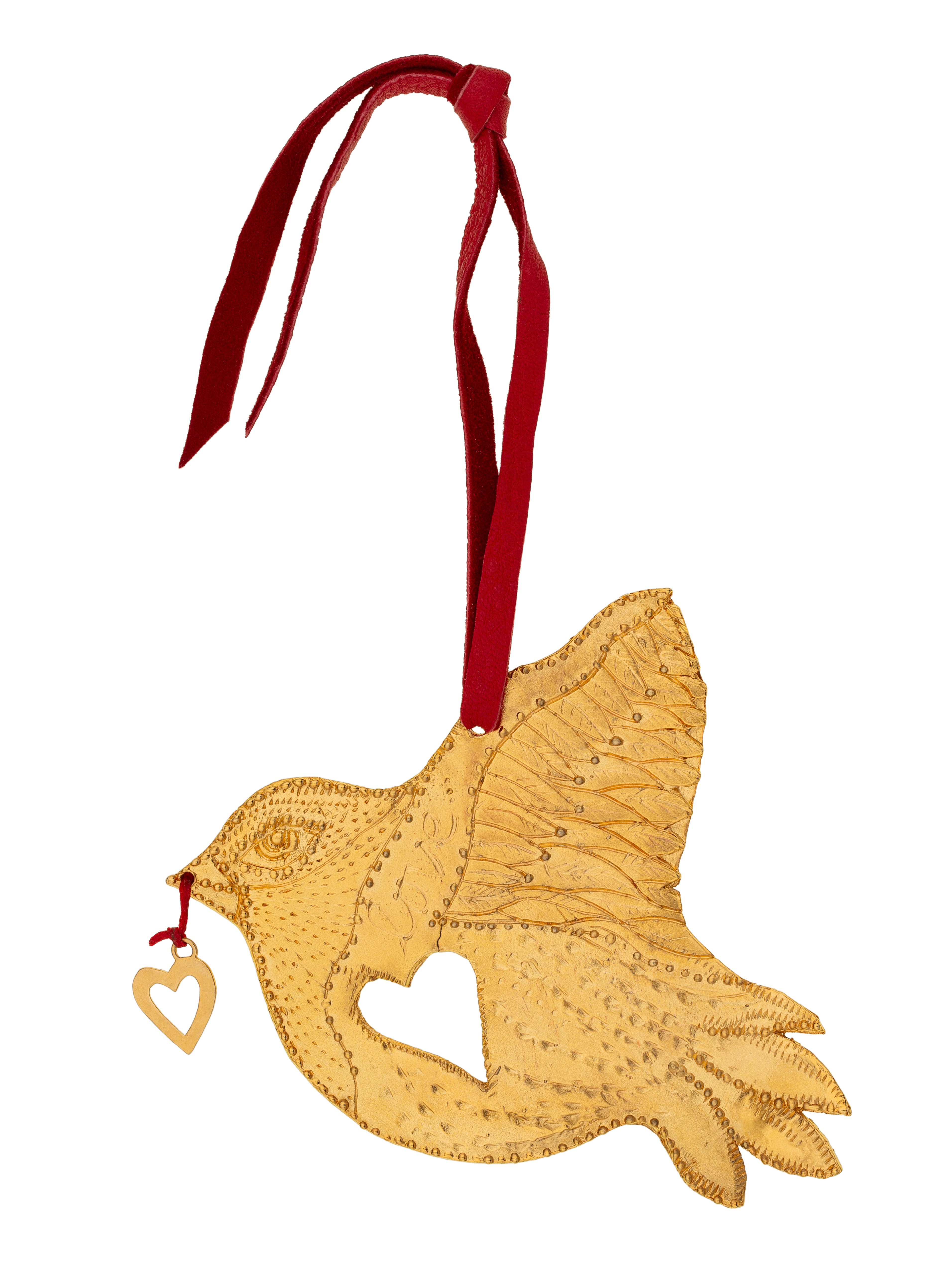 Golden Heart Dove Ornament