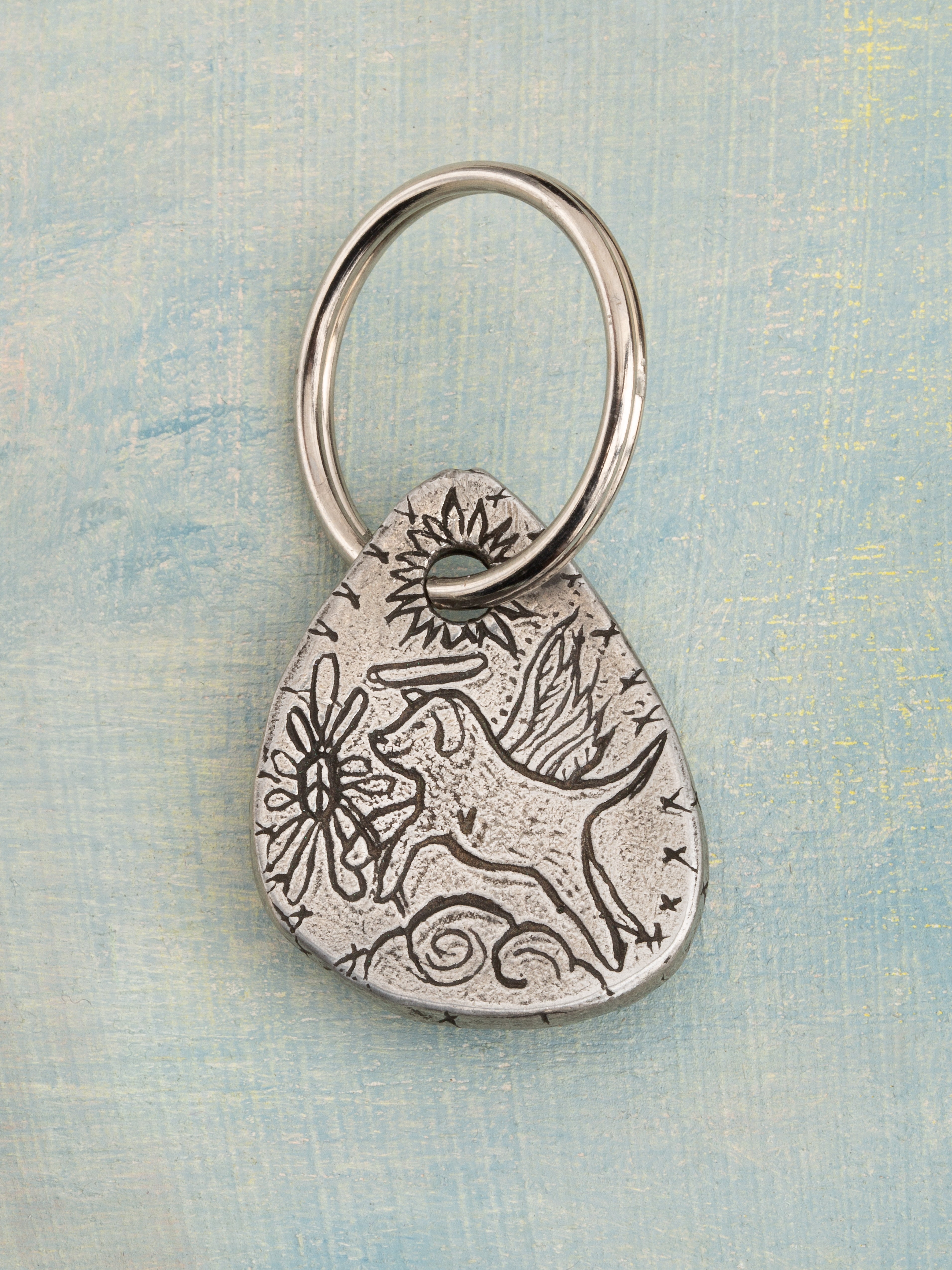Angel Dog Keyring