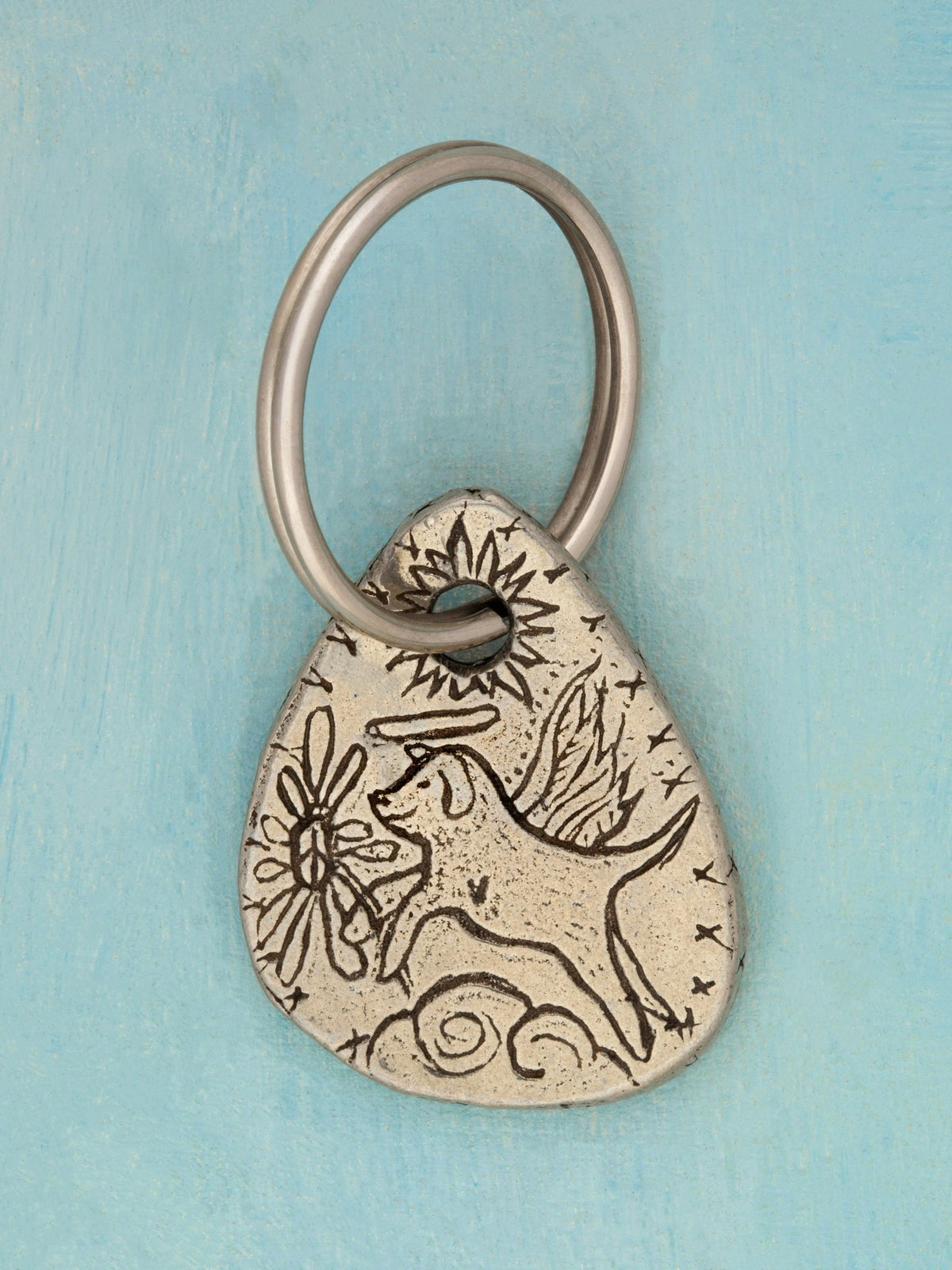 Angel Dog Keyring — Handmade by Jes MaHarry