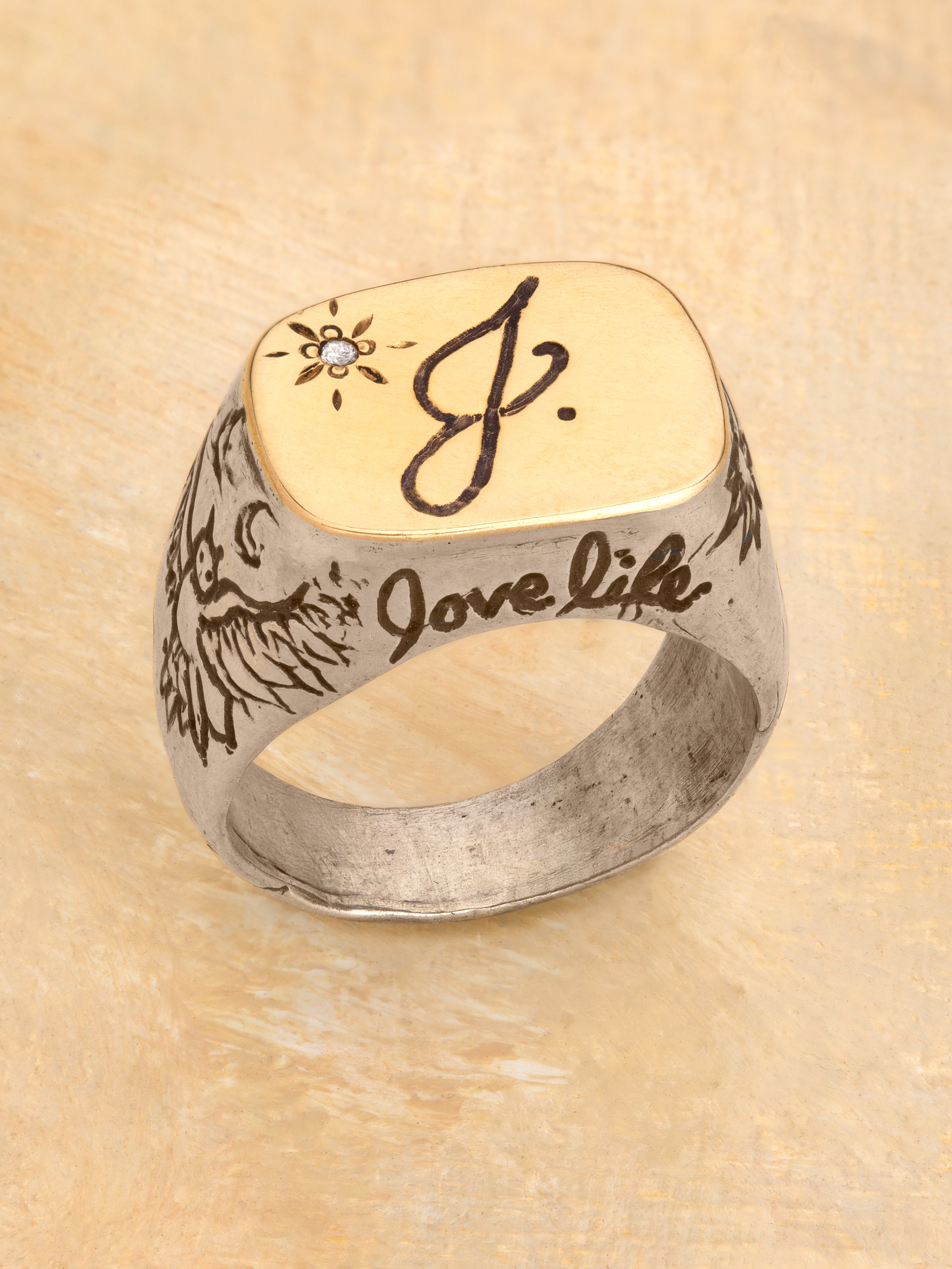 Written In Gold Signet Ring