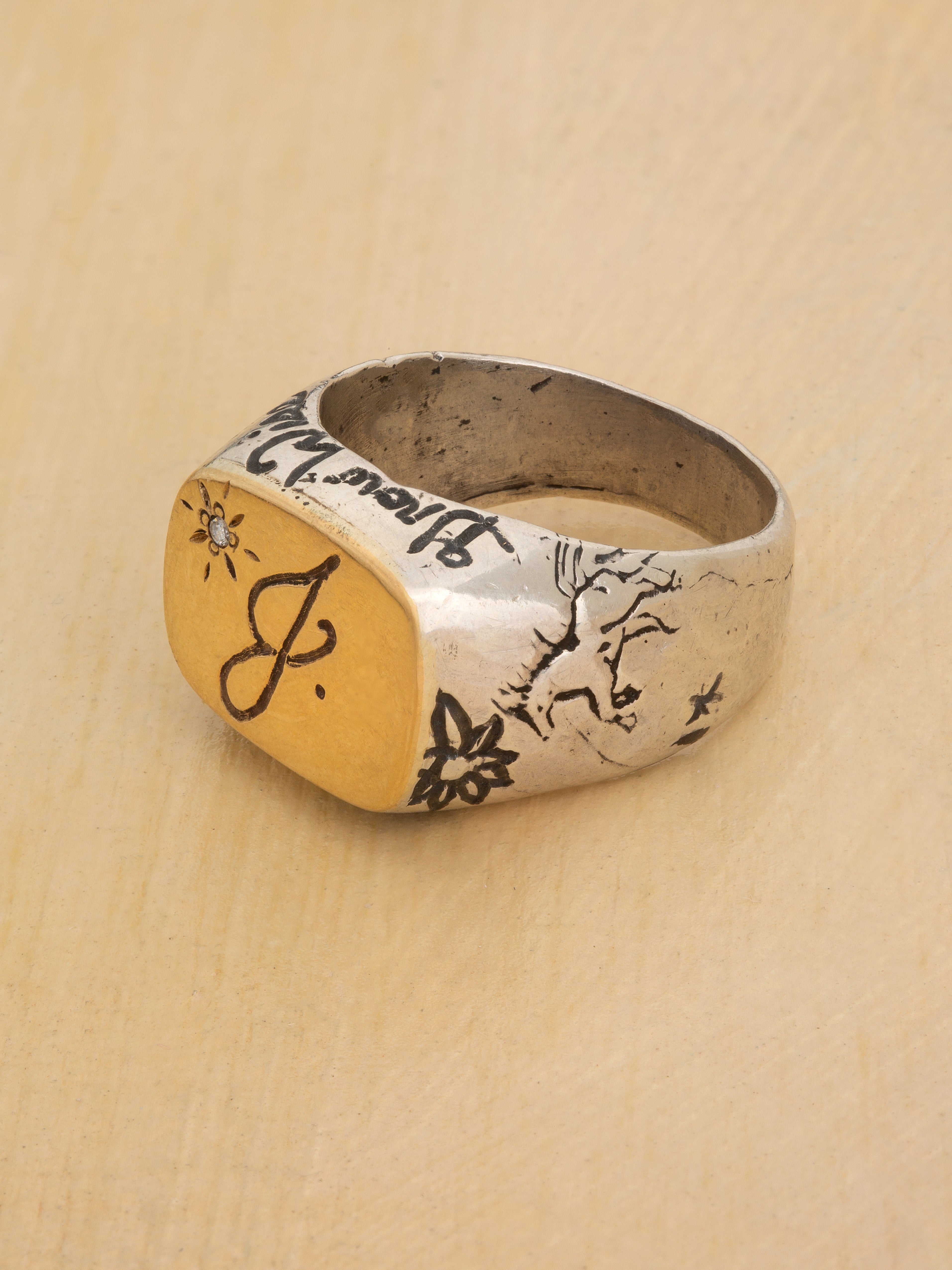 Written In Gold Signet Ring