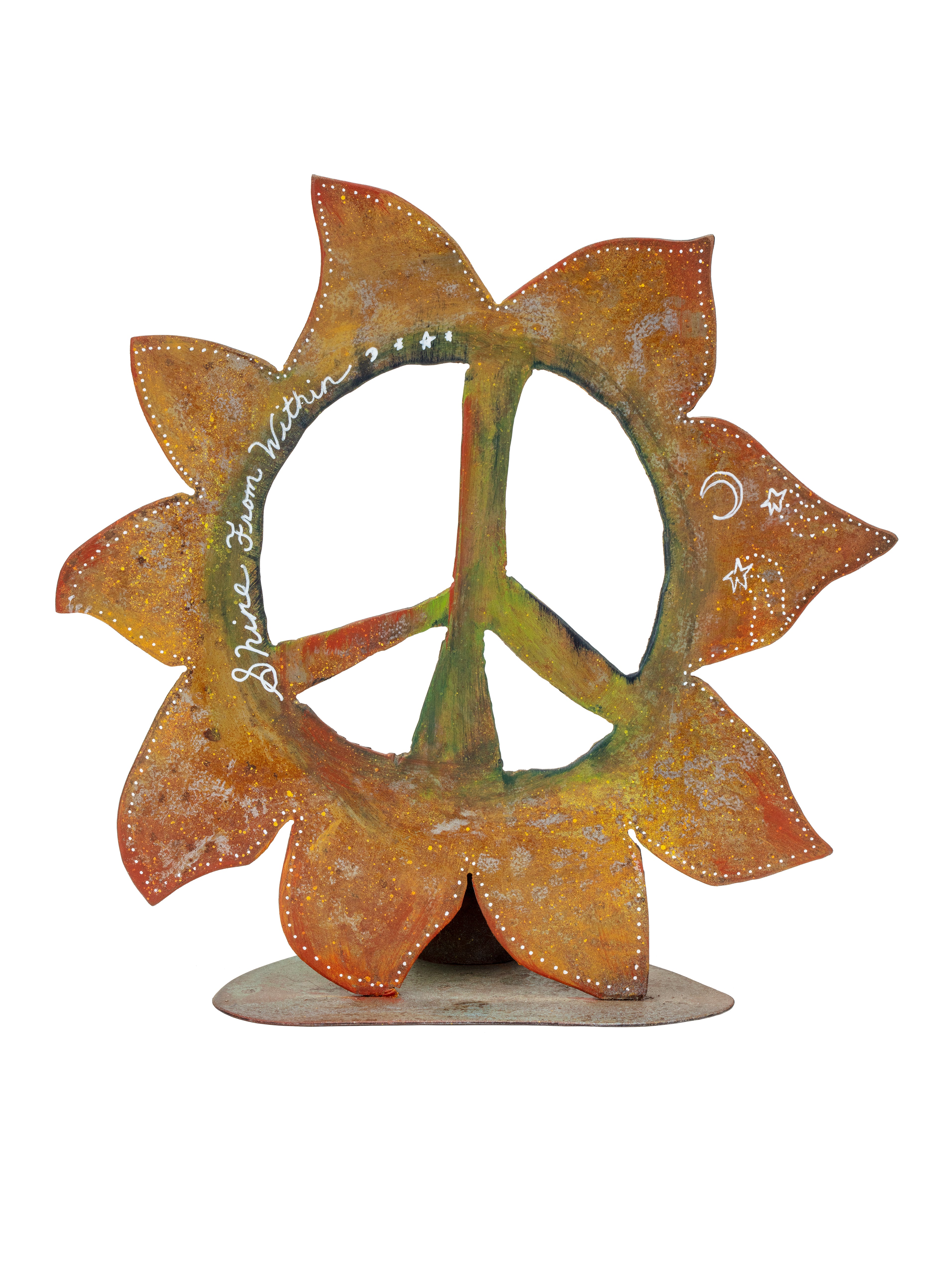 Peace Flower Candle Holder Steel Piece-LG