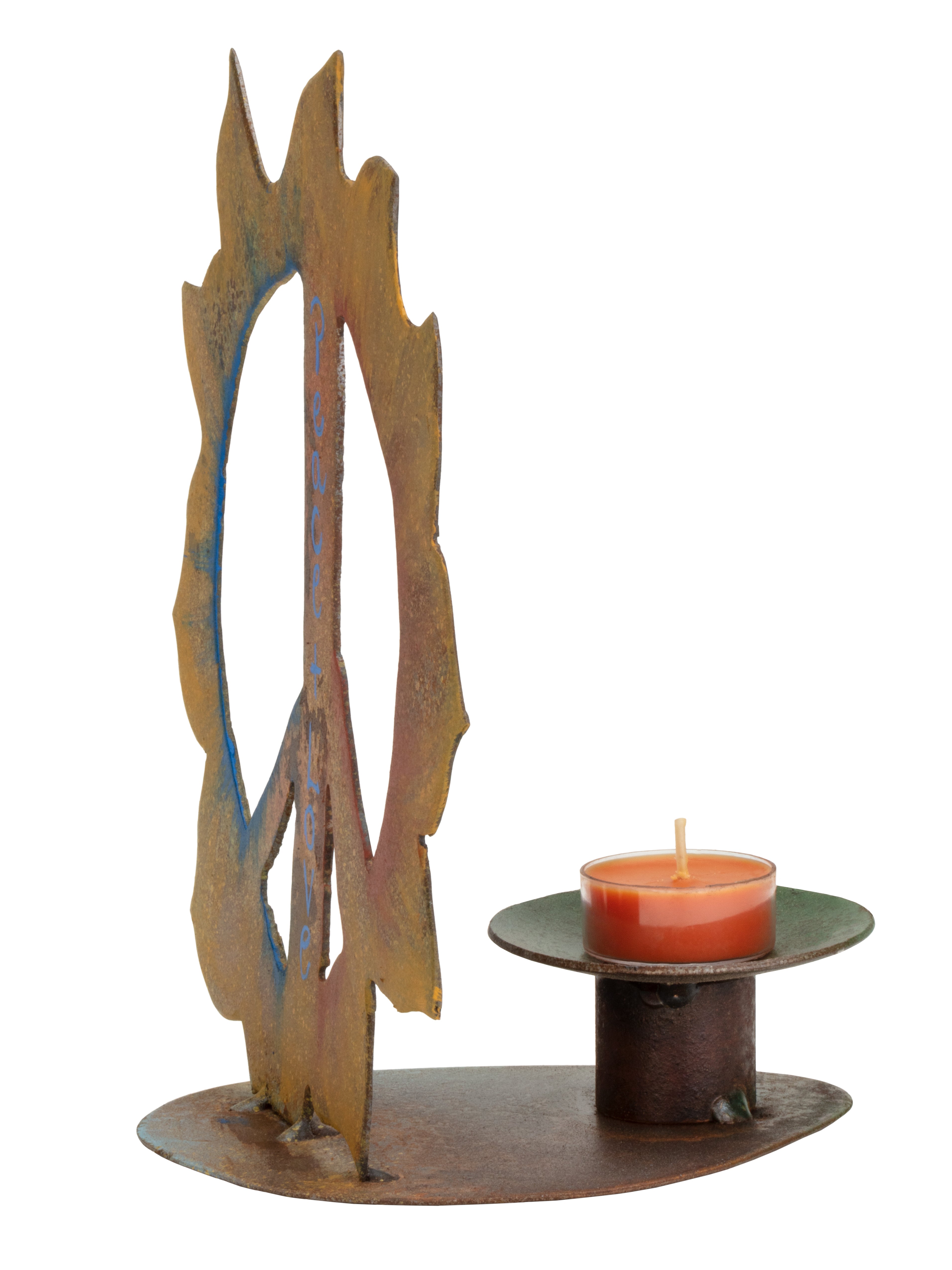 Peace and Love Candle Holder