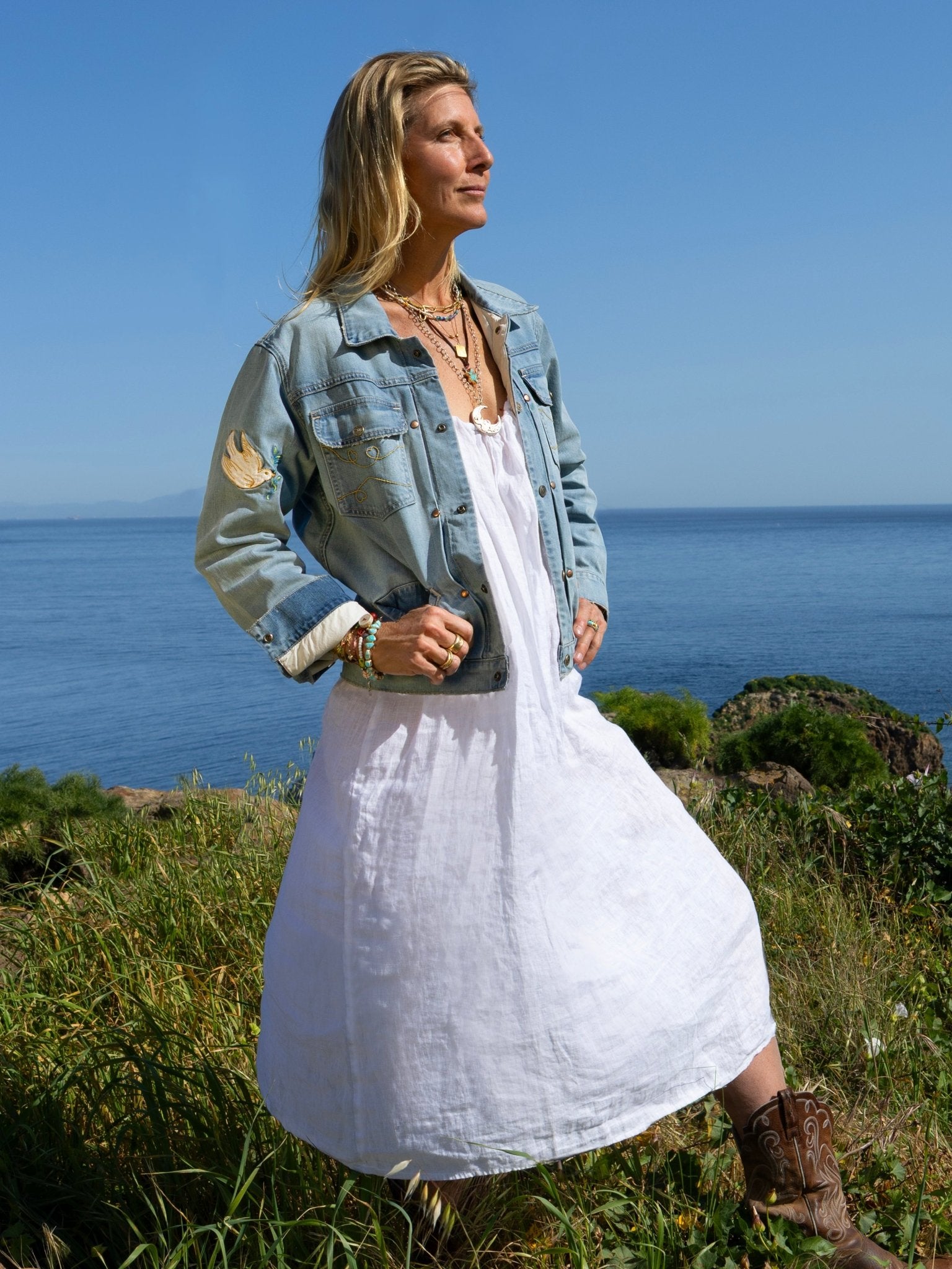 Here Comes The Sun Denim Jacket - Jes MaHarry