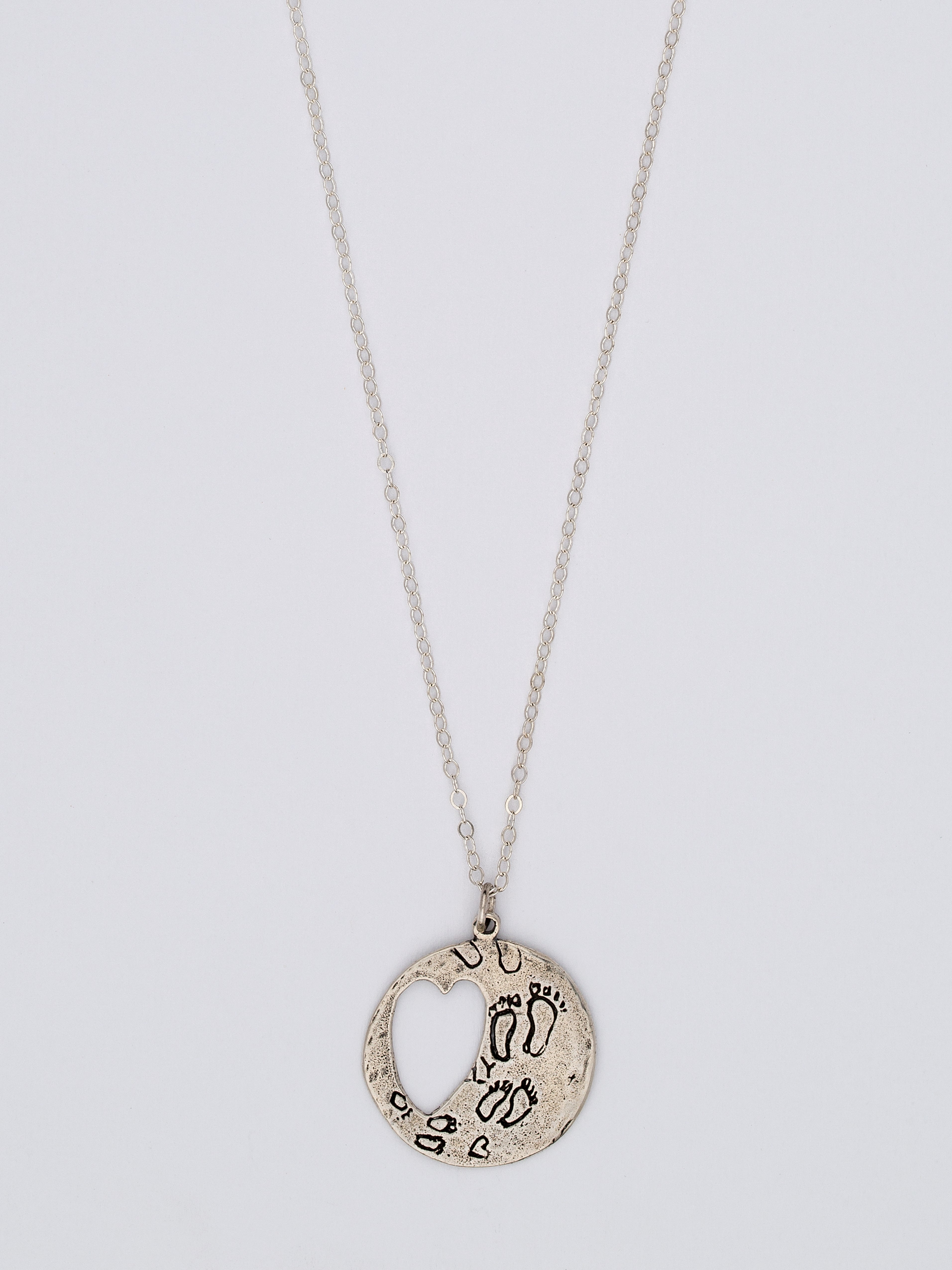 Footprints On My Heart Necklace