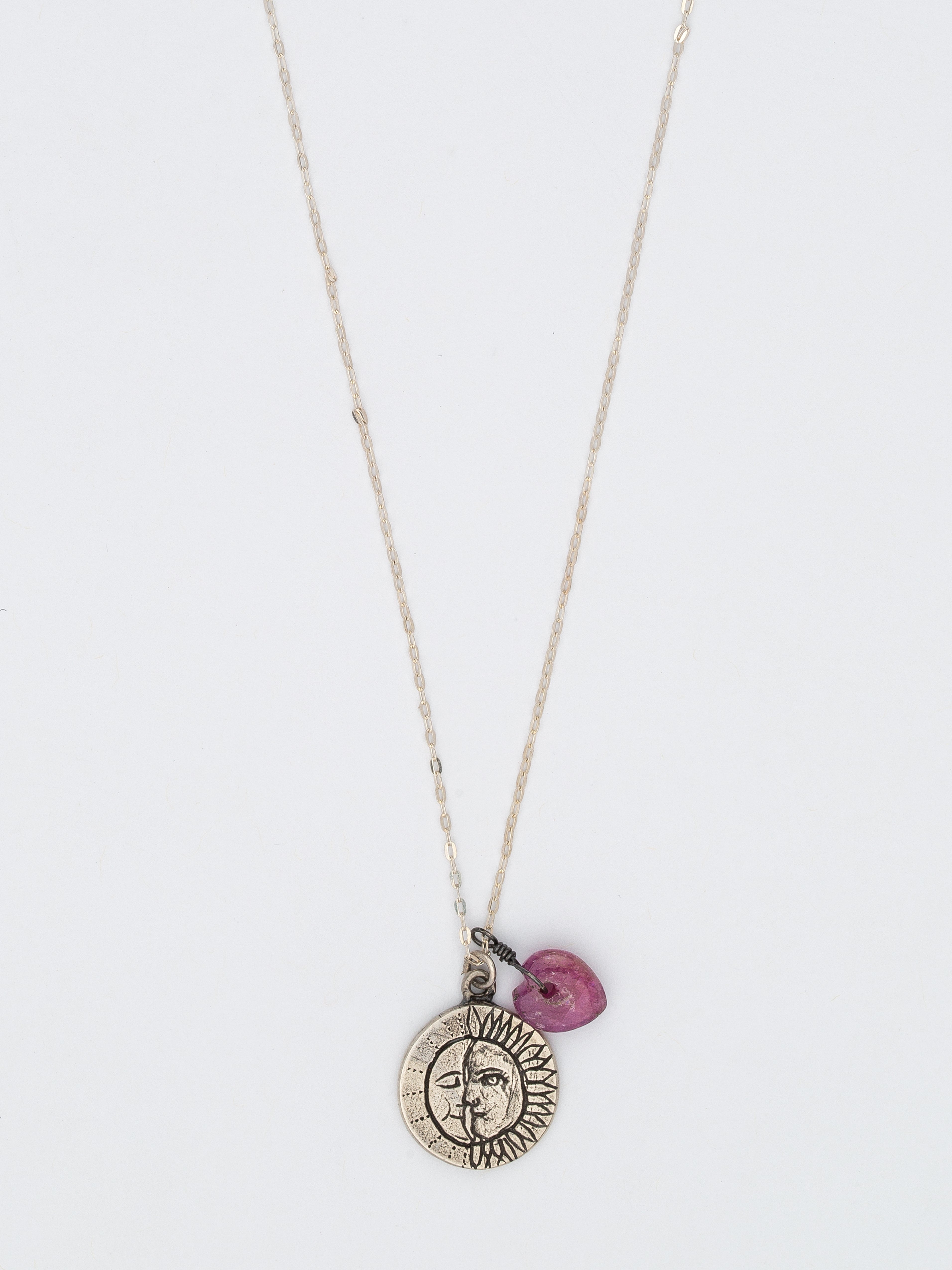 Moon and Sun Birthstone Necklace