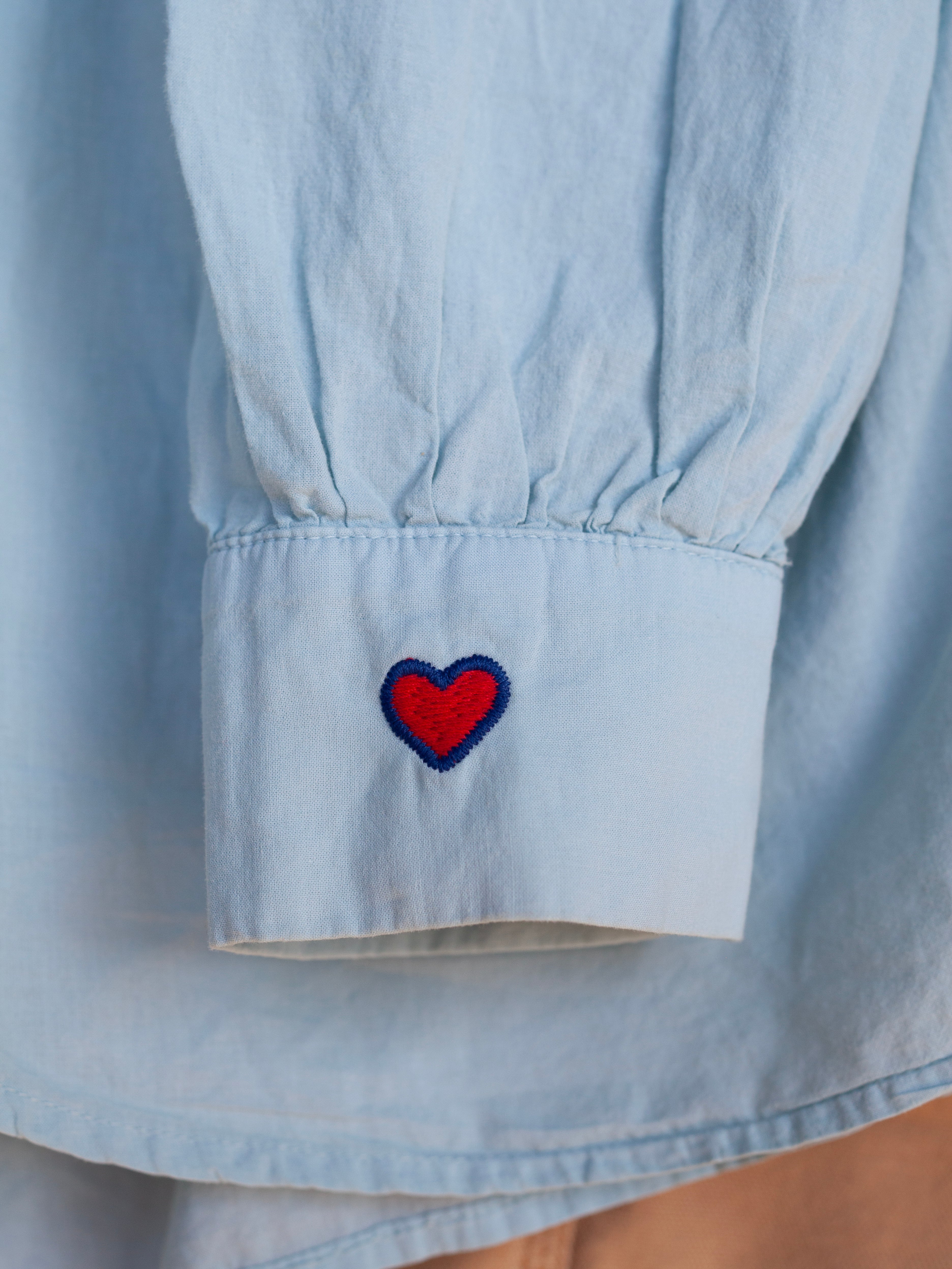 Heart on your sleeve shirt- Misty Blue
