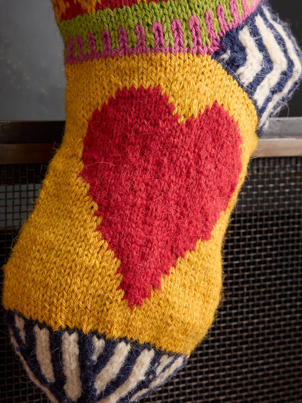Big Heart Handknit Stocking — Handmade by Jes MaHarry