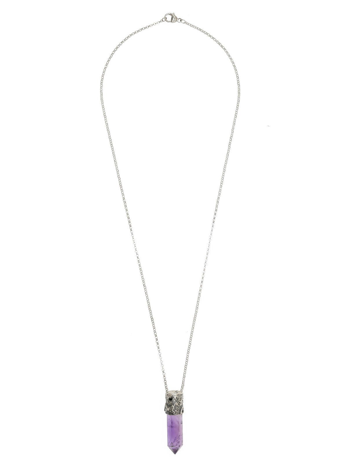 Power Stone Amethyst Necklace In Sterling