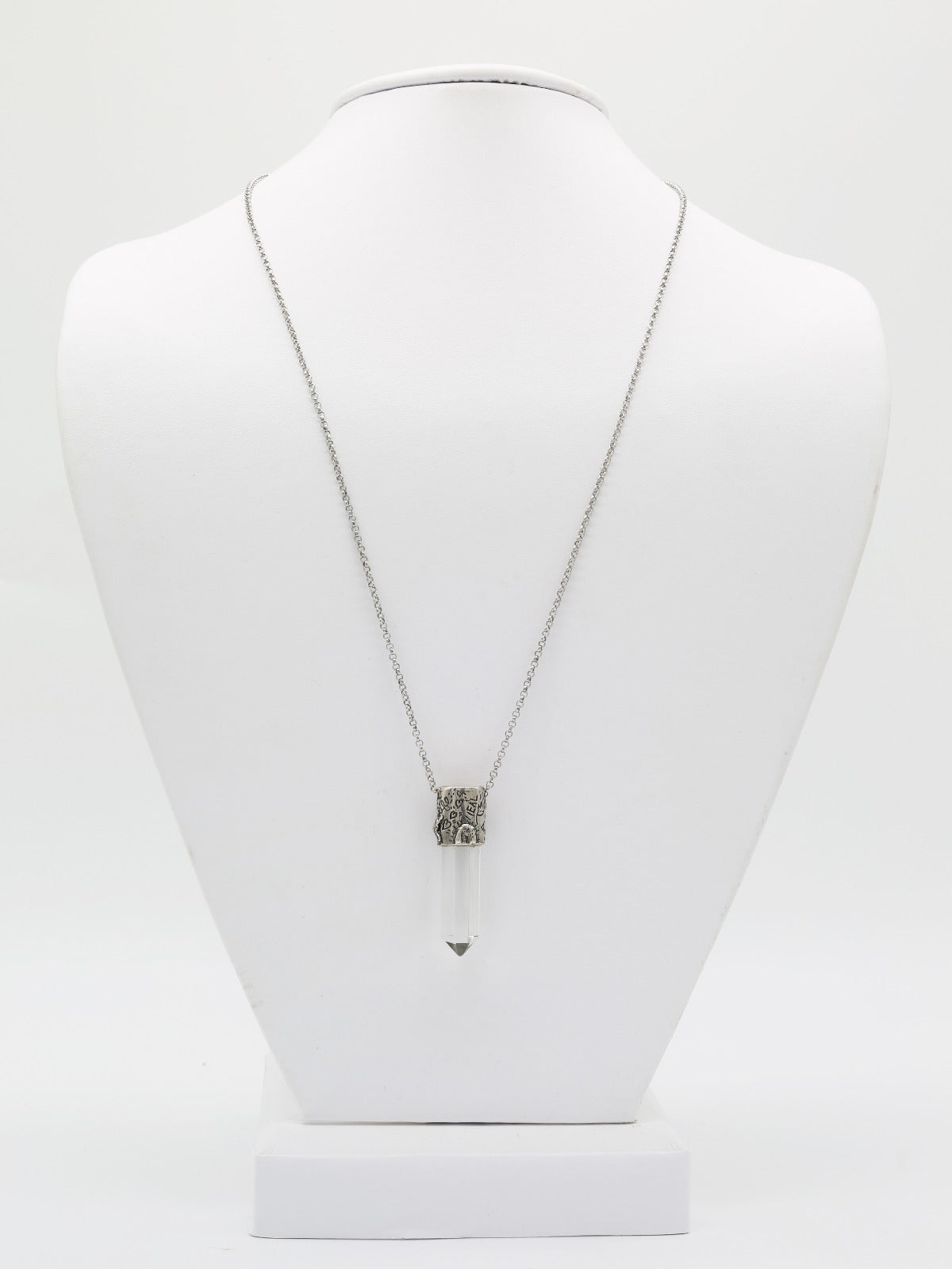 Power Stone Clear Quartz Necklace In Sterling