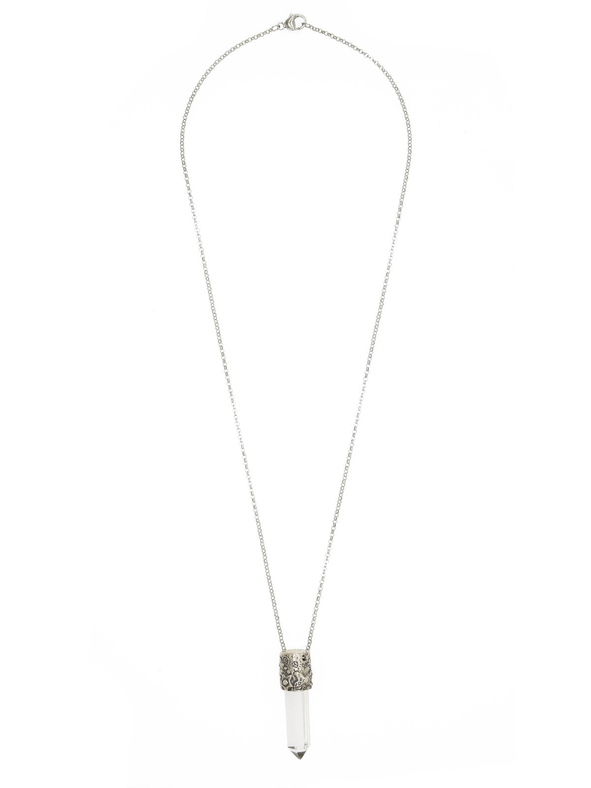 Power Stone Clear Quartz Necklace In Sterling