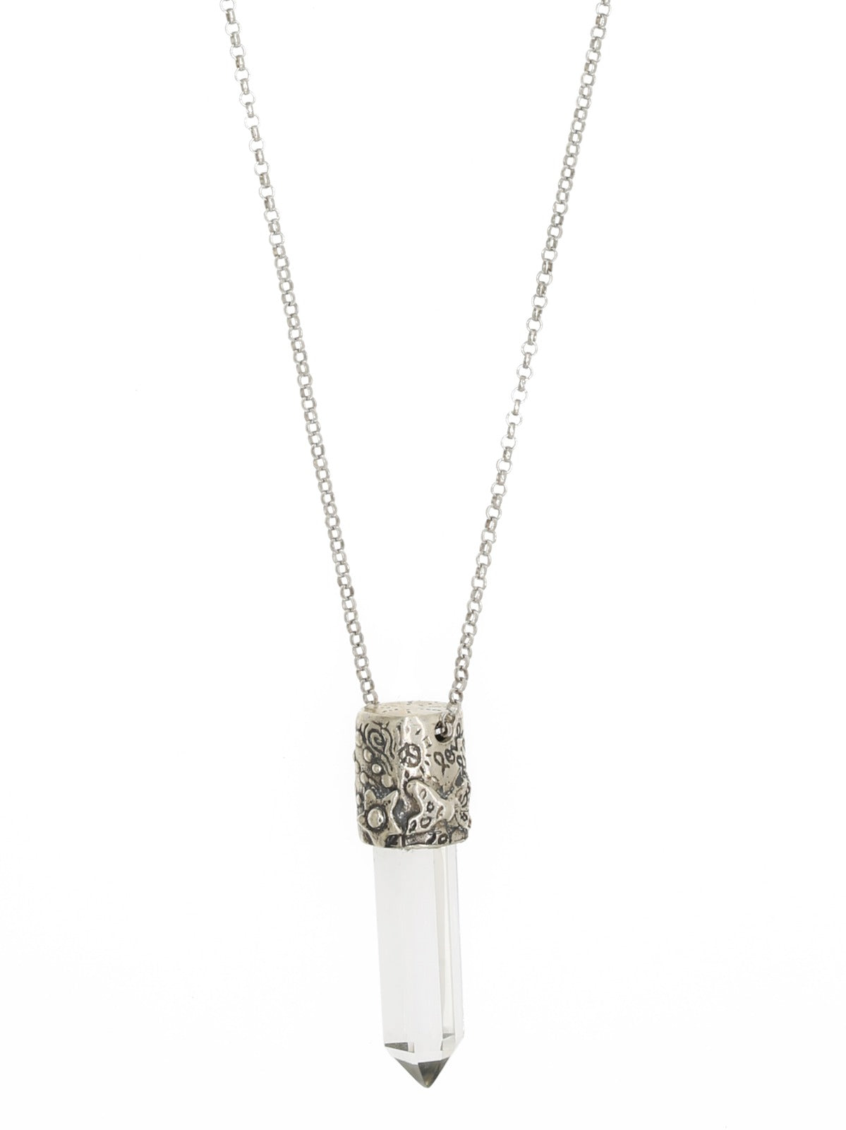 Power Stone Clear Quartz Necklace In Sterling