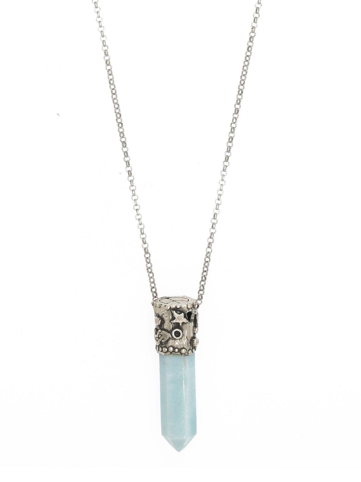 Power Stone Larimar Necklace In Sterling — Handmade by Jes MaHarry