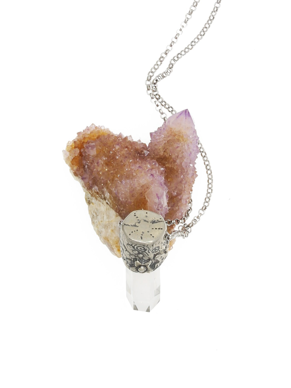 Power Stone Clear Quartz Necklace In Sterling