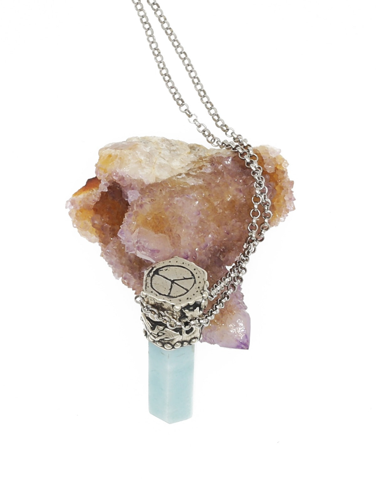 Power Stone Larimar Necklace In Sterling