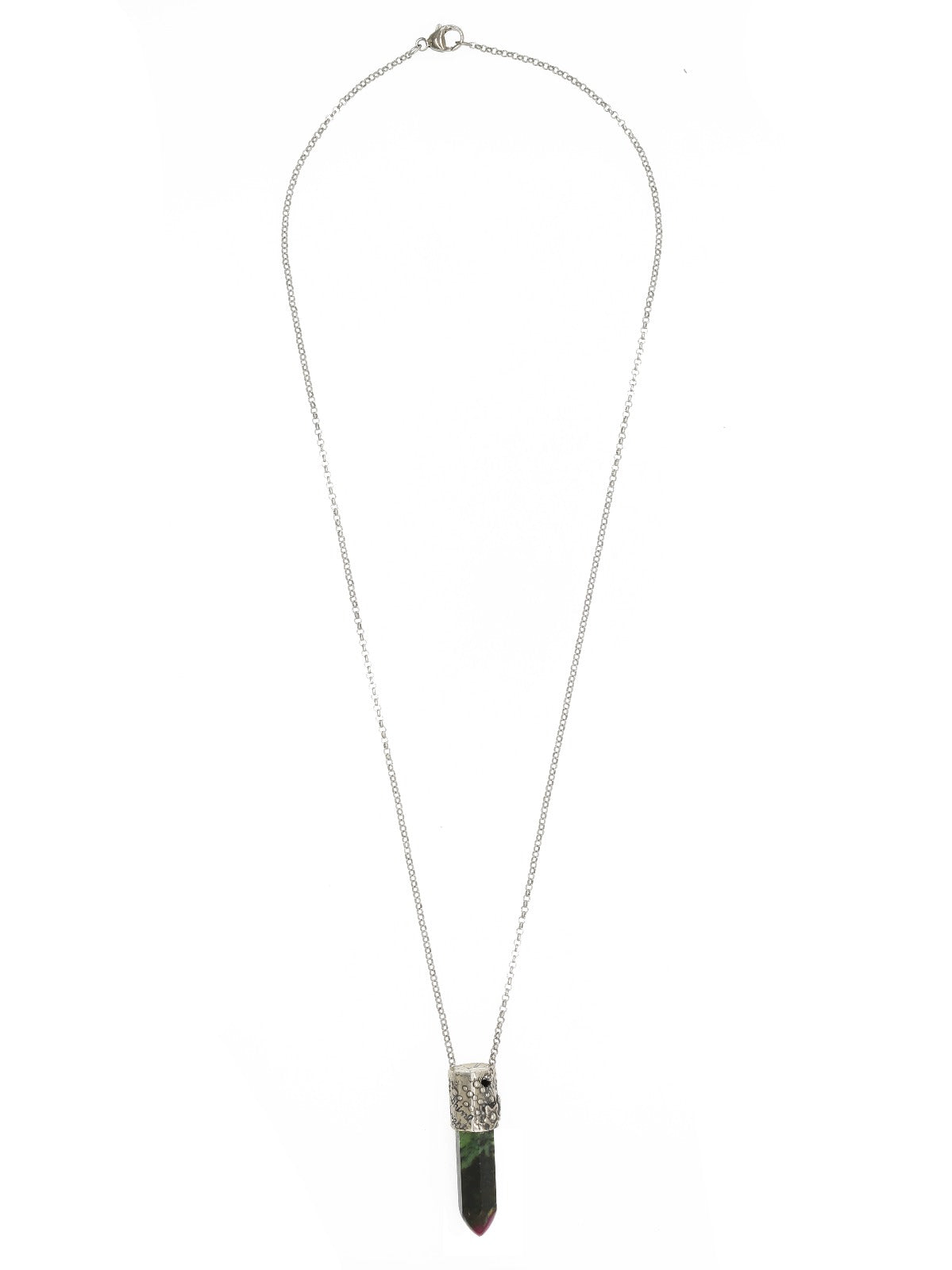 Power Stone Ruby Zoisite Necklace In Sterling