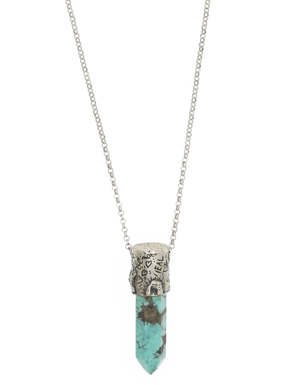 Power Stone Turquoise Necklace In Sterling Silver — Handmade by Jes MaHarry