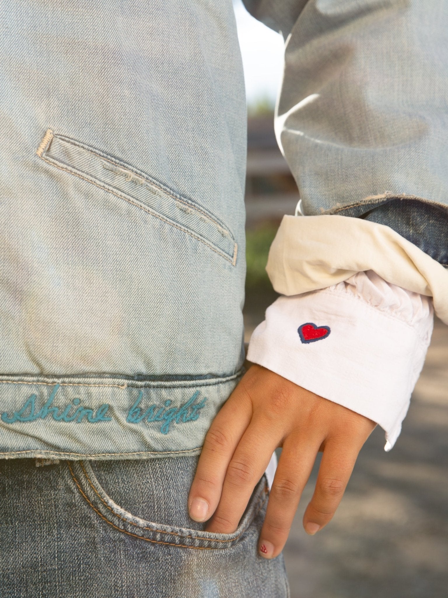 Heart on your sleeve shirt- White - Jes MaHarry