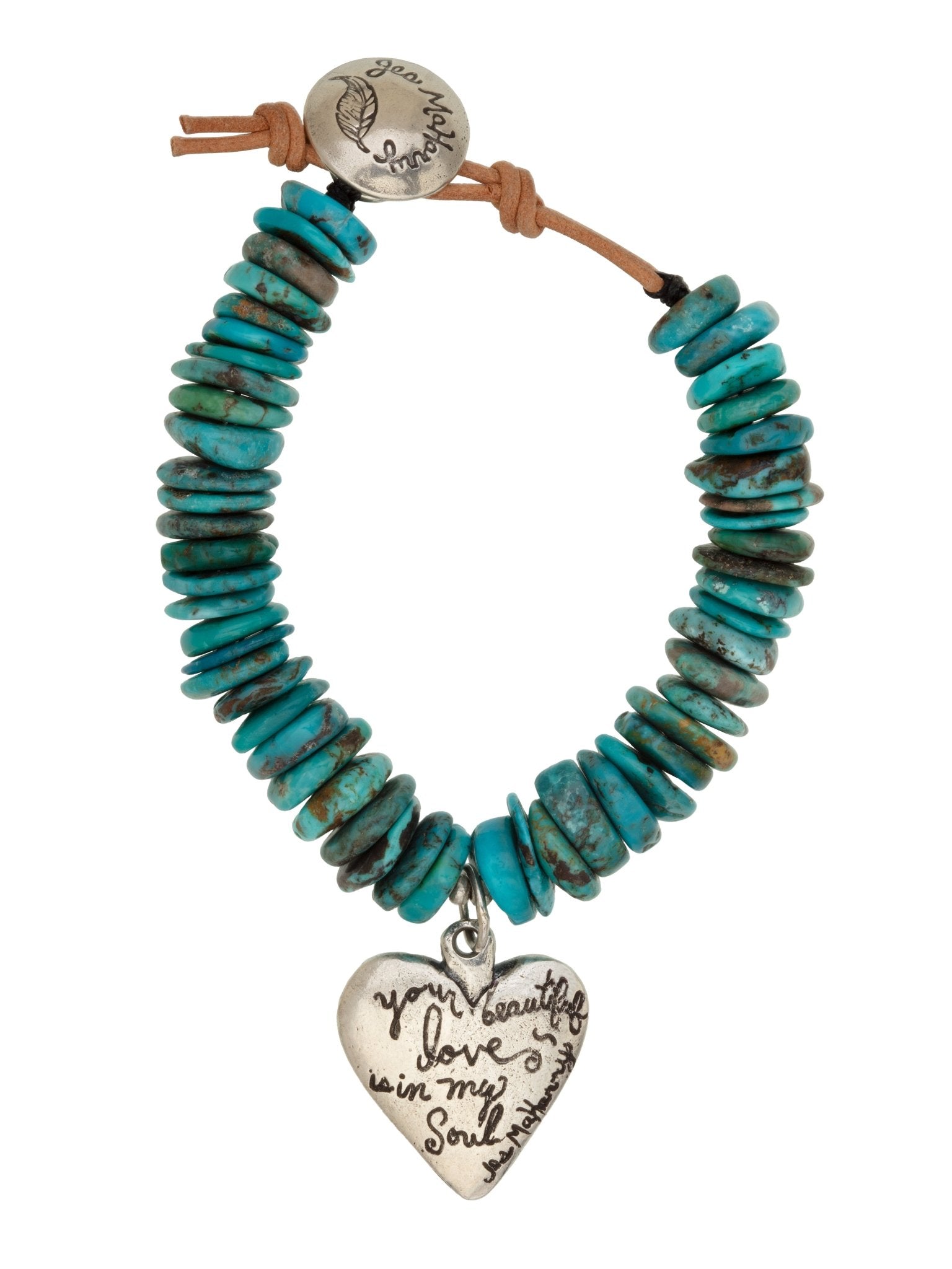 Turquoise Heart Bracelet — Handmade by Jes MaHarry