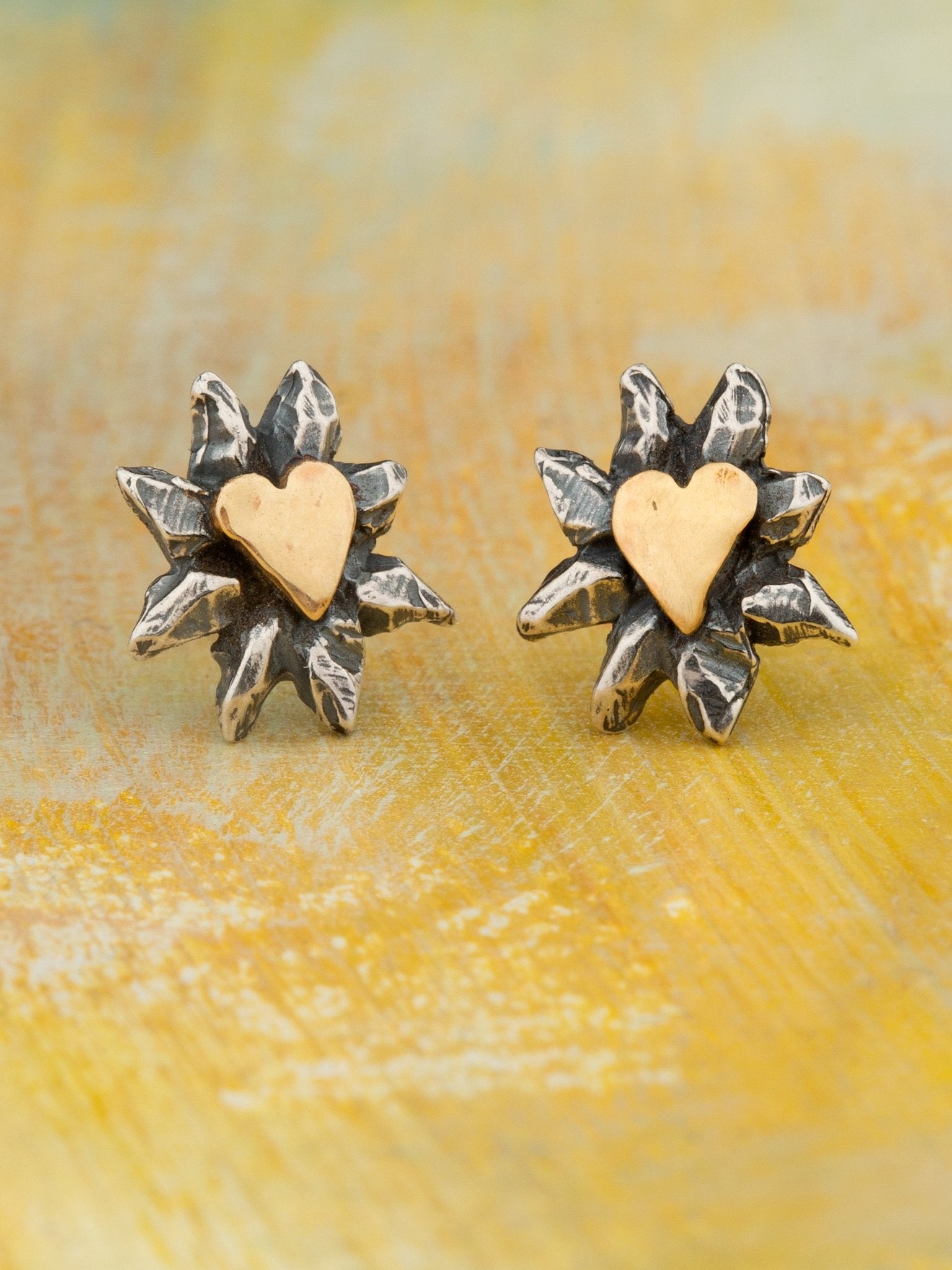 Flower Heart Earrings - Jes MaHarry