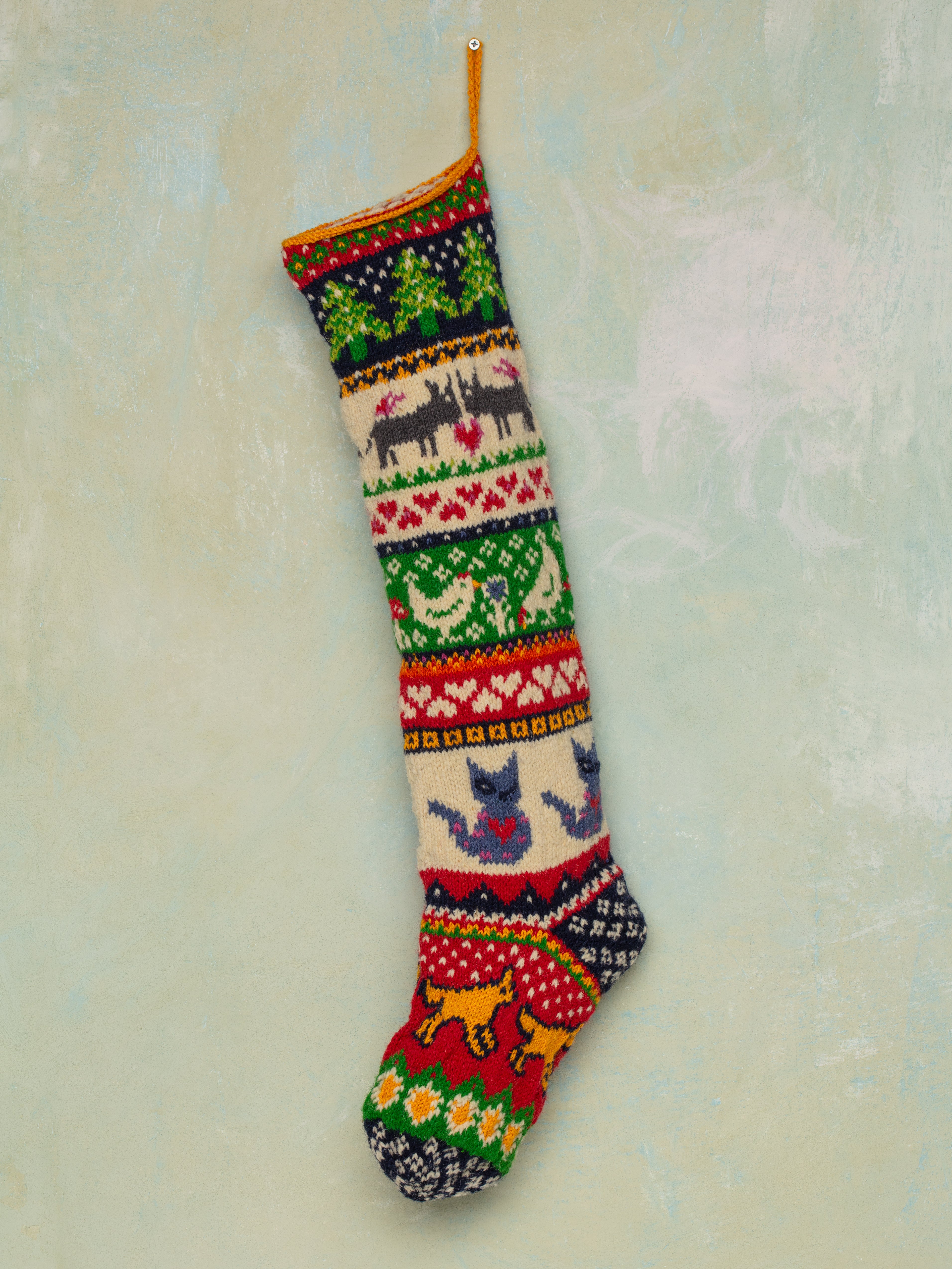 Animal Lover Handknit Stocking