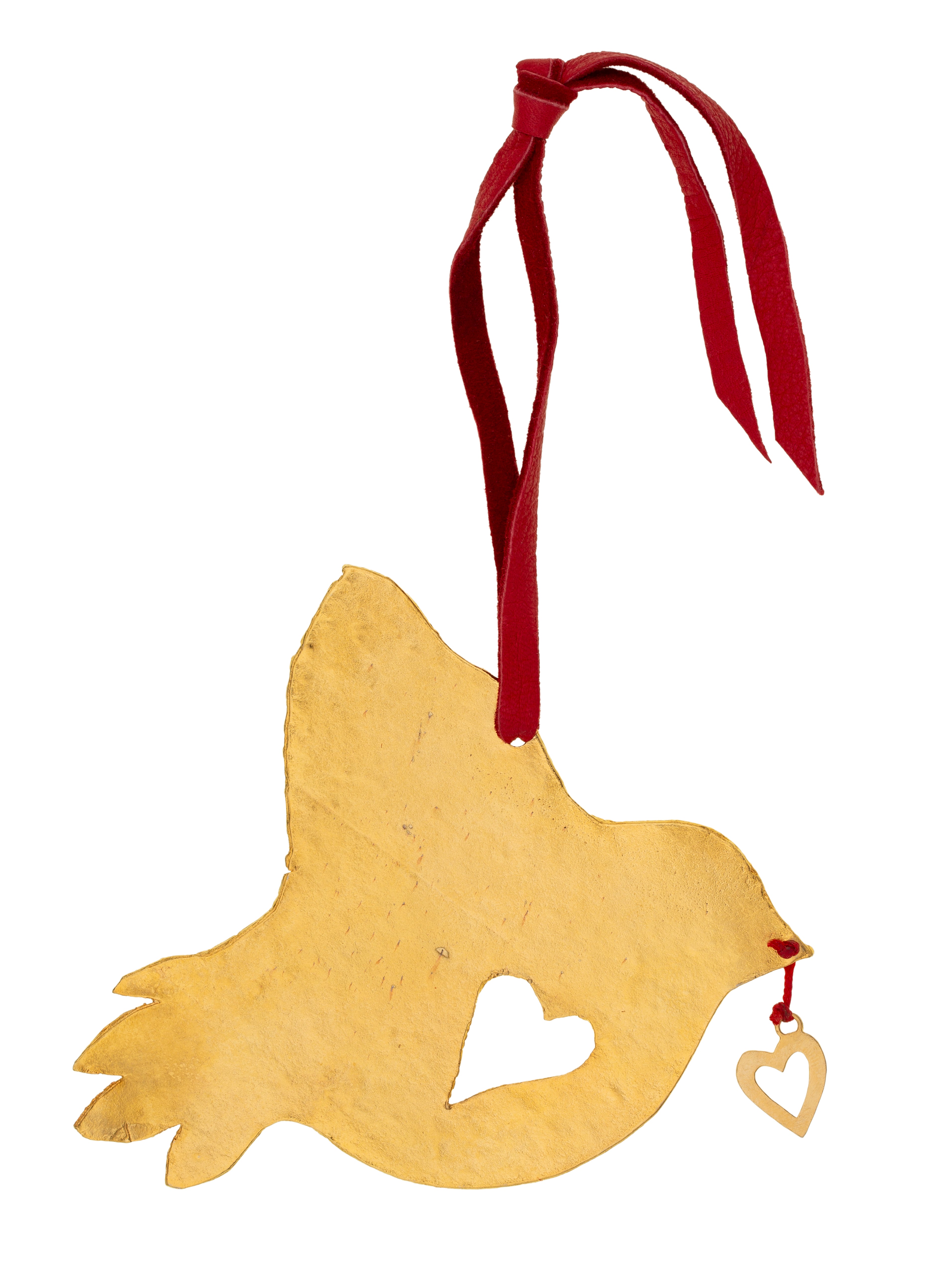 Golden Heart Dove Ornament