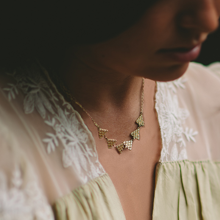 Six Sacred Pyramids Necklace