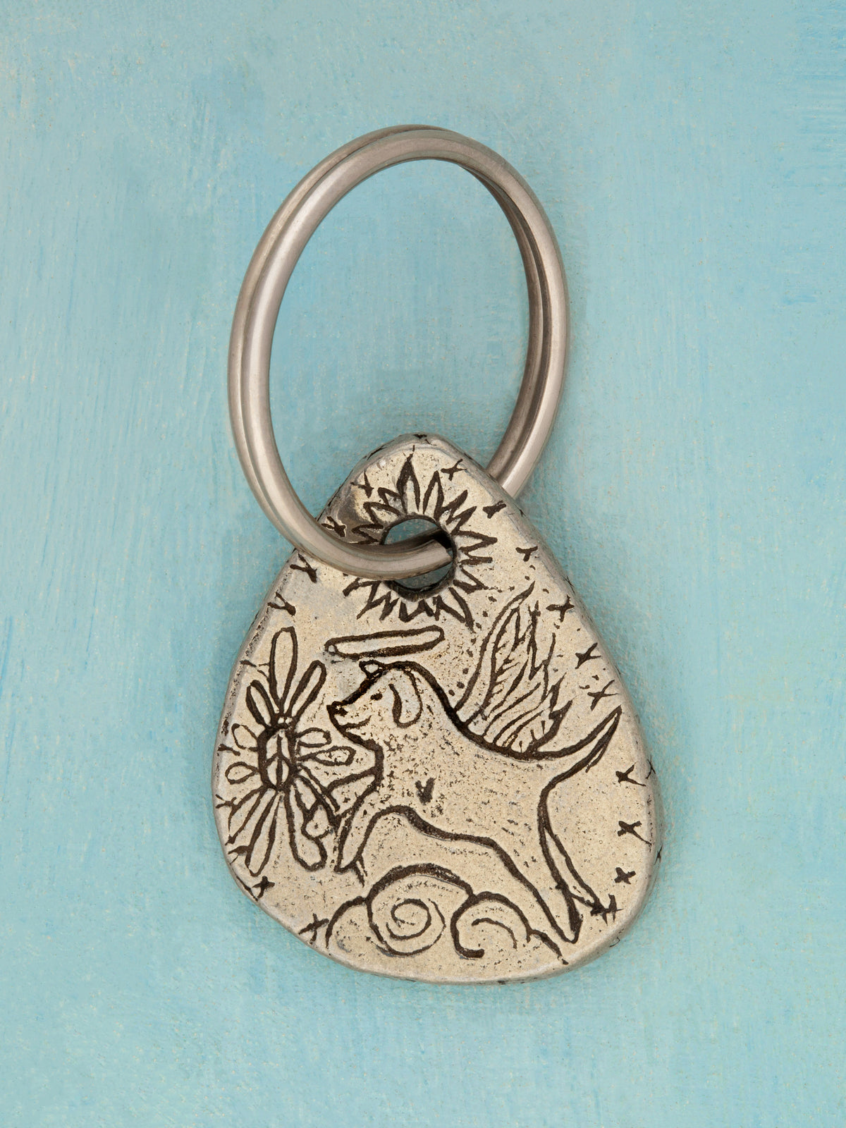 Angel Dog Keyring