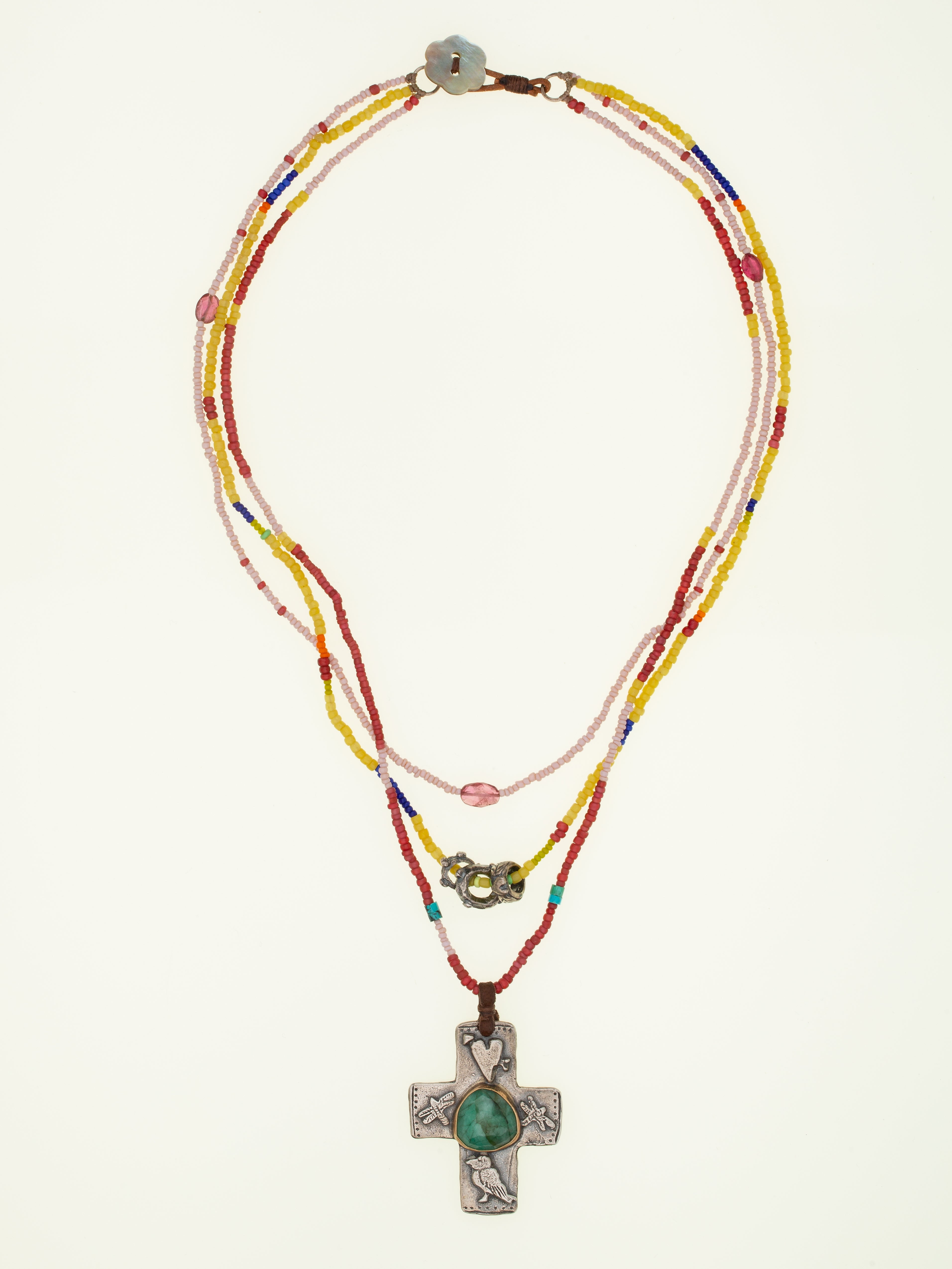 Emerald Cross  Necklace