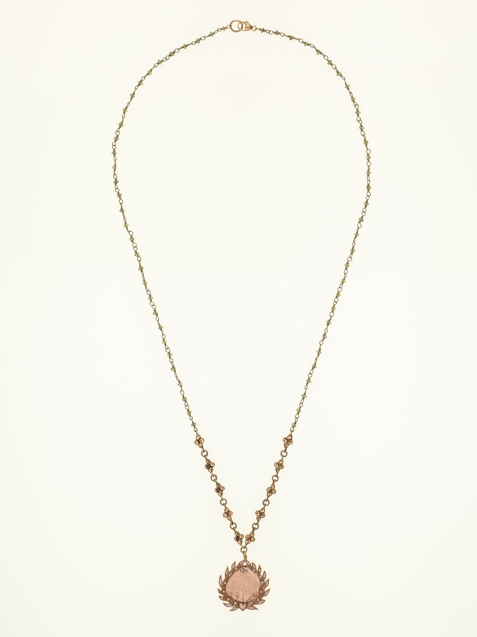 Golden Green Sapphire Necklace — Handmade by Jes MaHarry