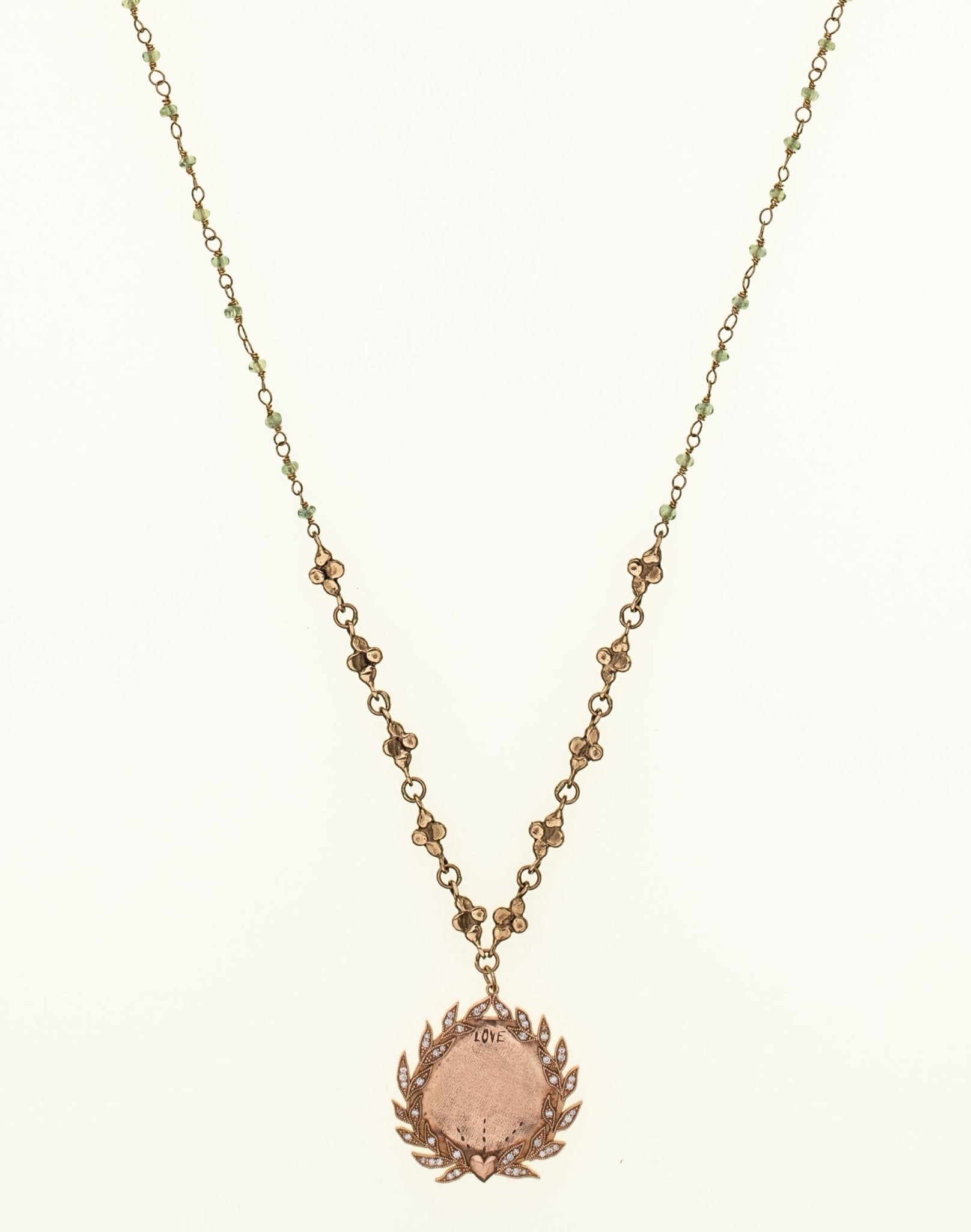Golden Green Sapphire Necklace — Handmade by Jes MaHarry