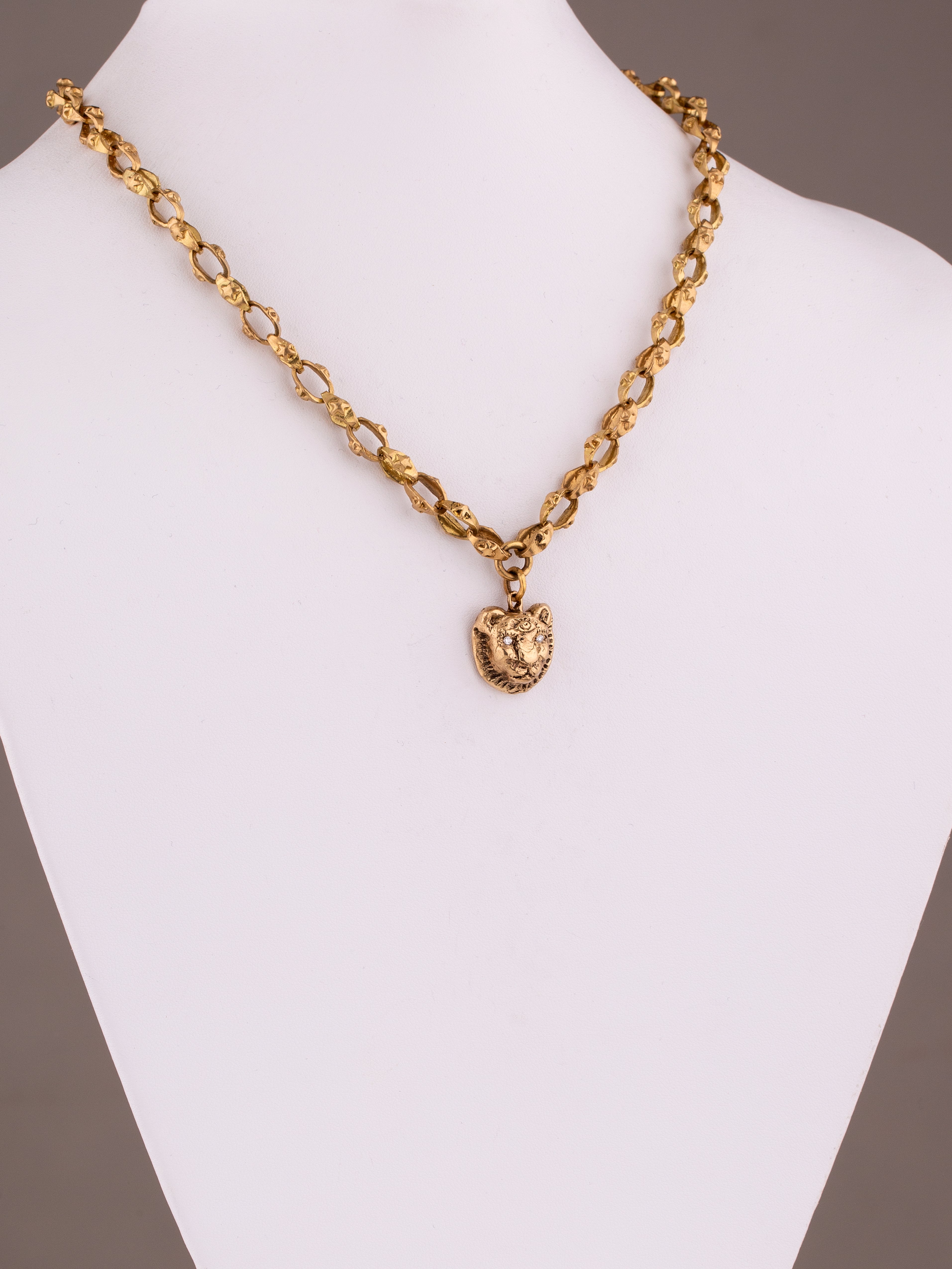 Lioness Golden Heart Necklace