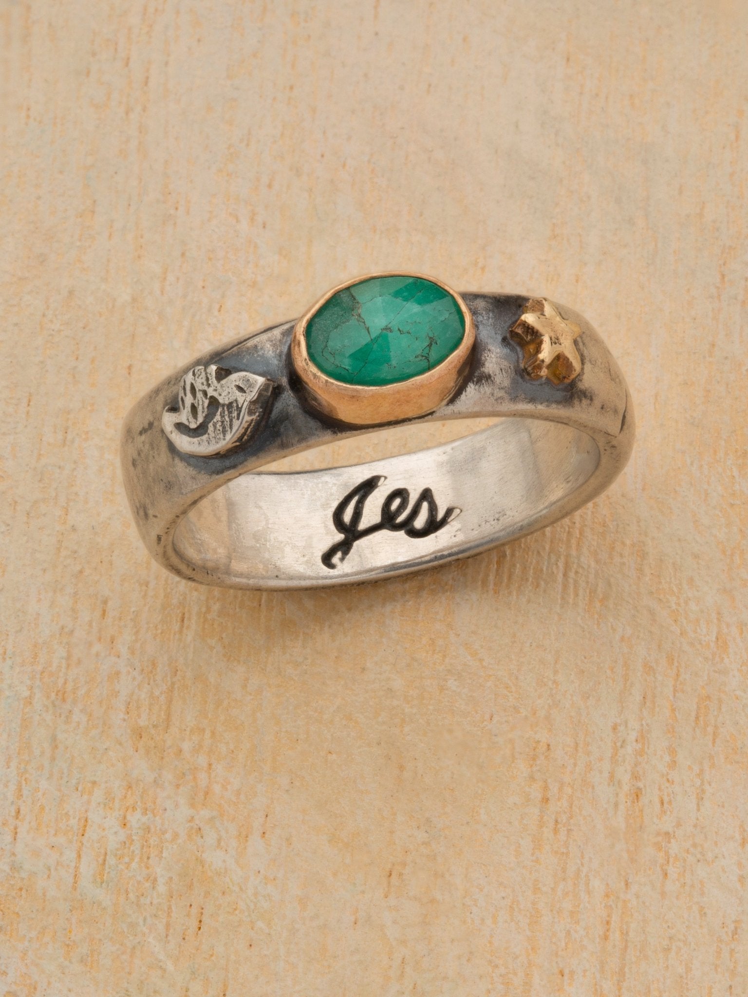 Chrysoprase Dove Ring - Jes MaHarry