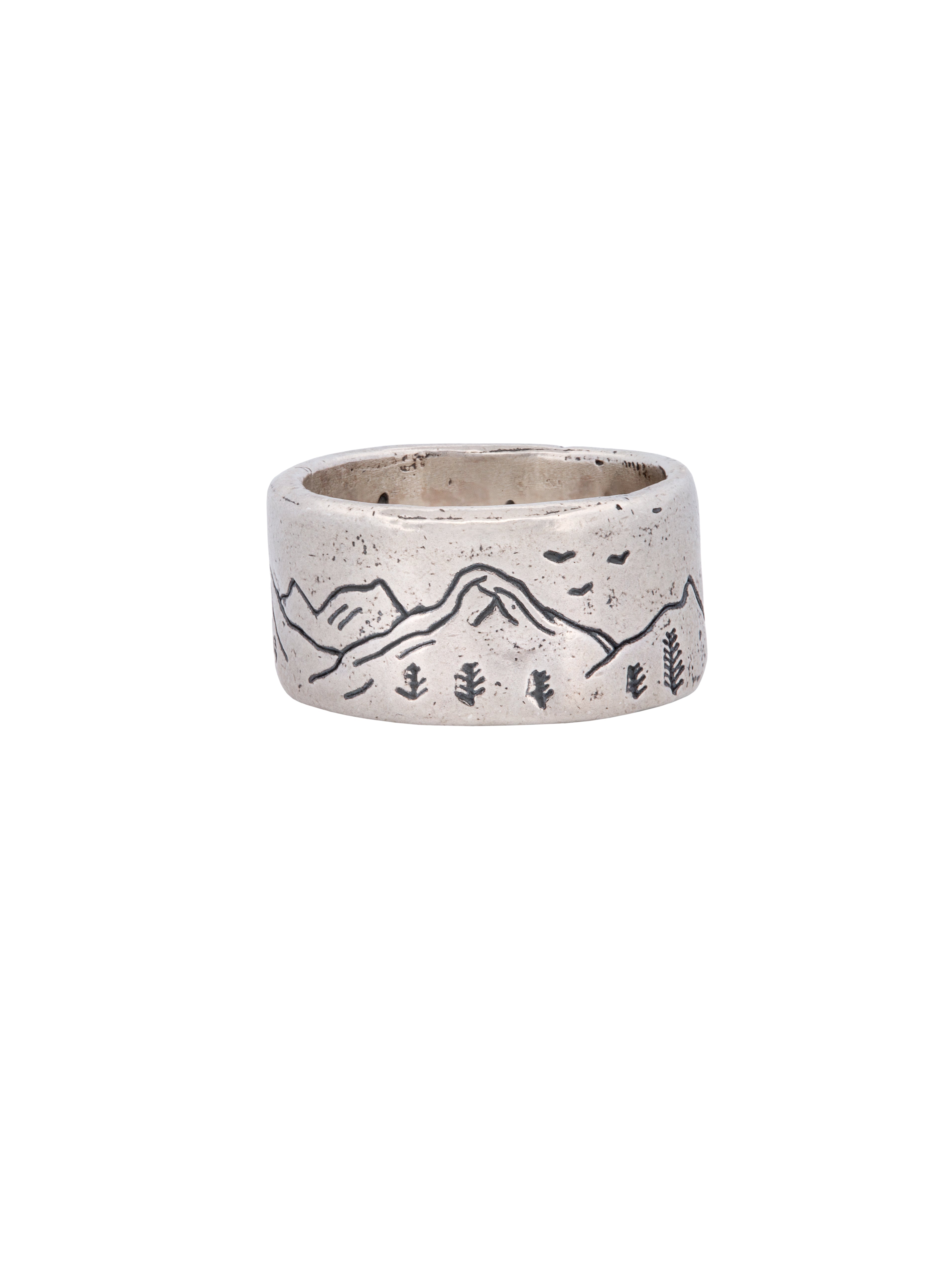 The Mountains are Calling Ring in Sterling Silver