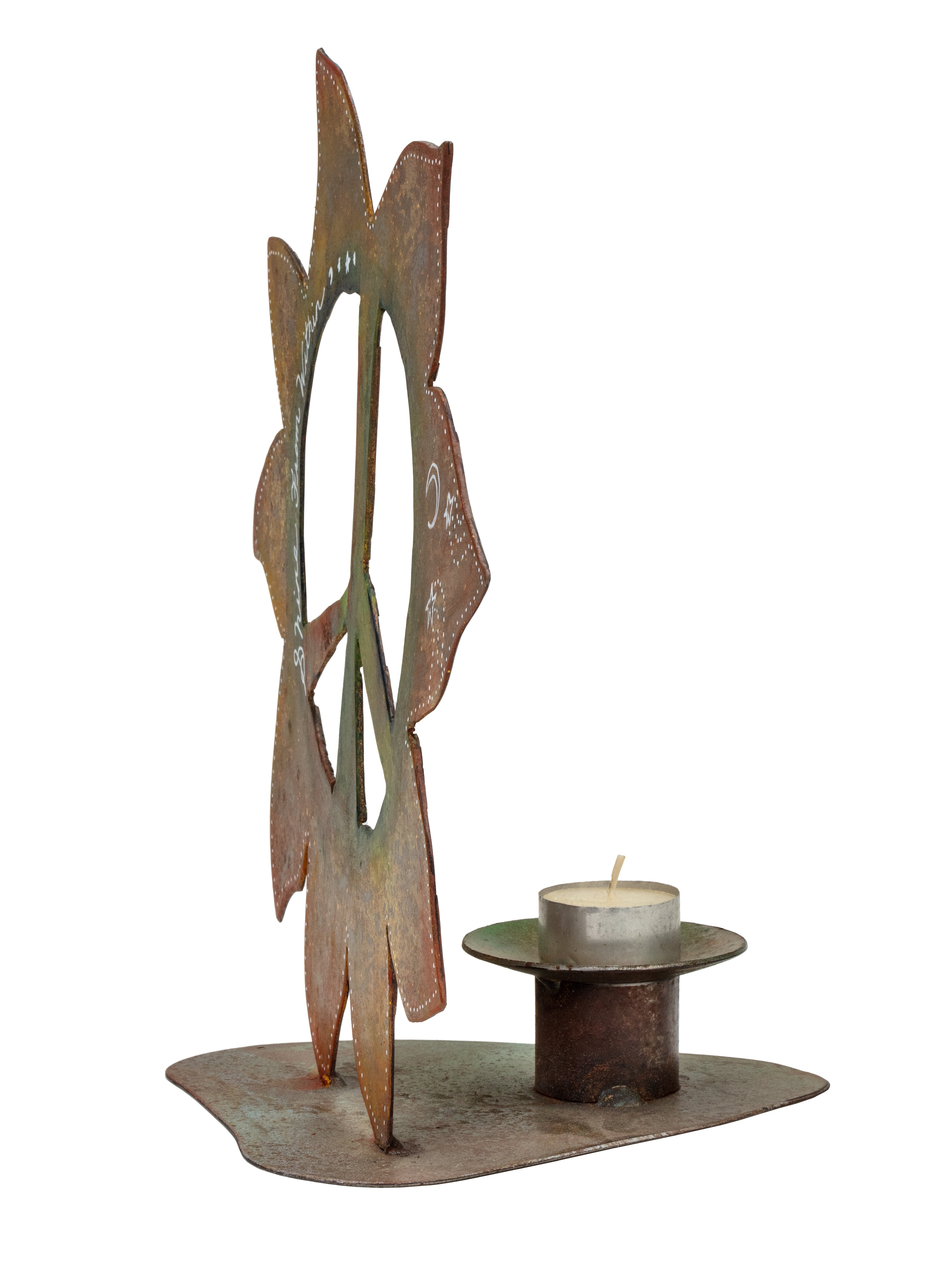 Peace Flower Candle Holder Steel Piece-LG