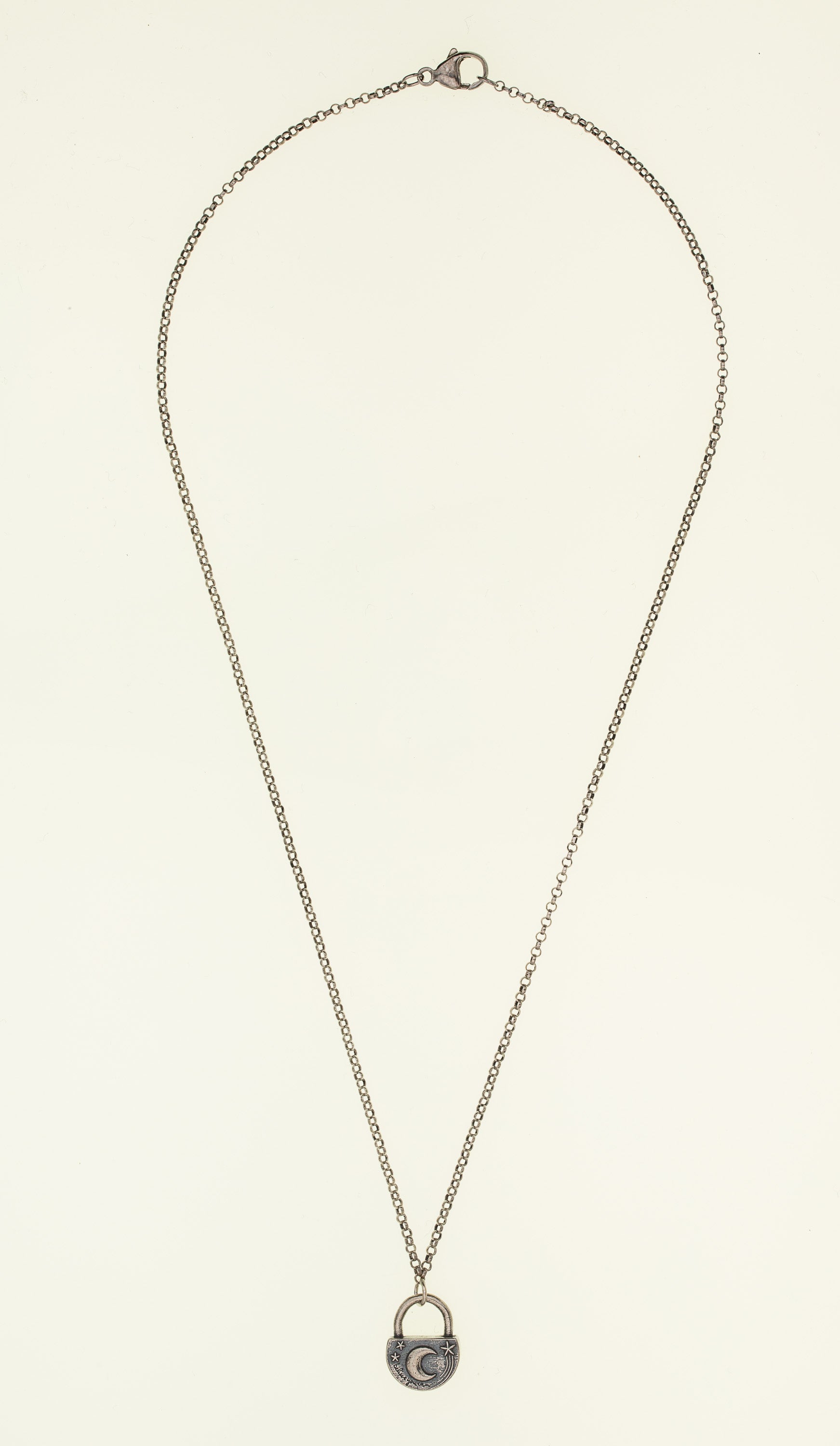 Moon And Stars Lock Necklace