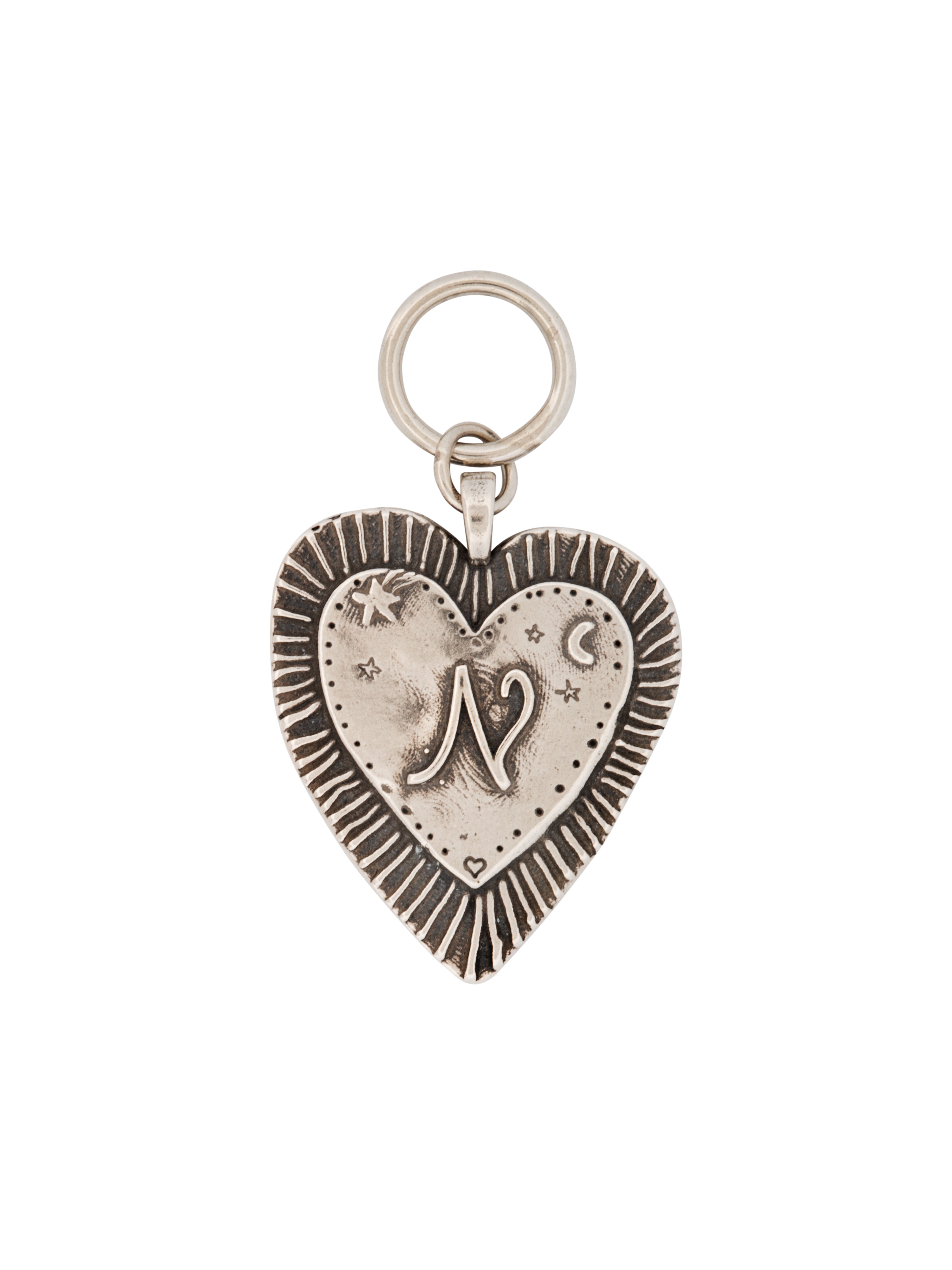 Radiant Heart Alphabet Charms Sterling Silver