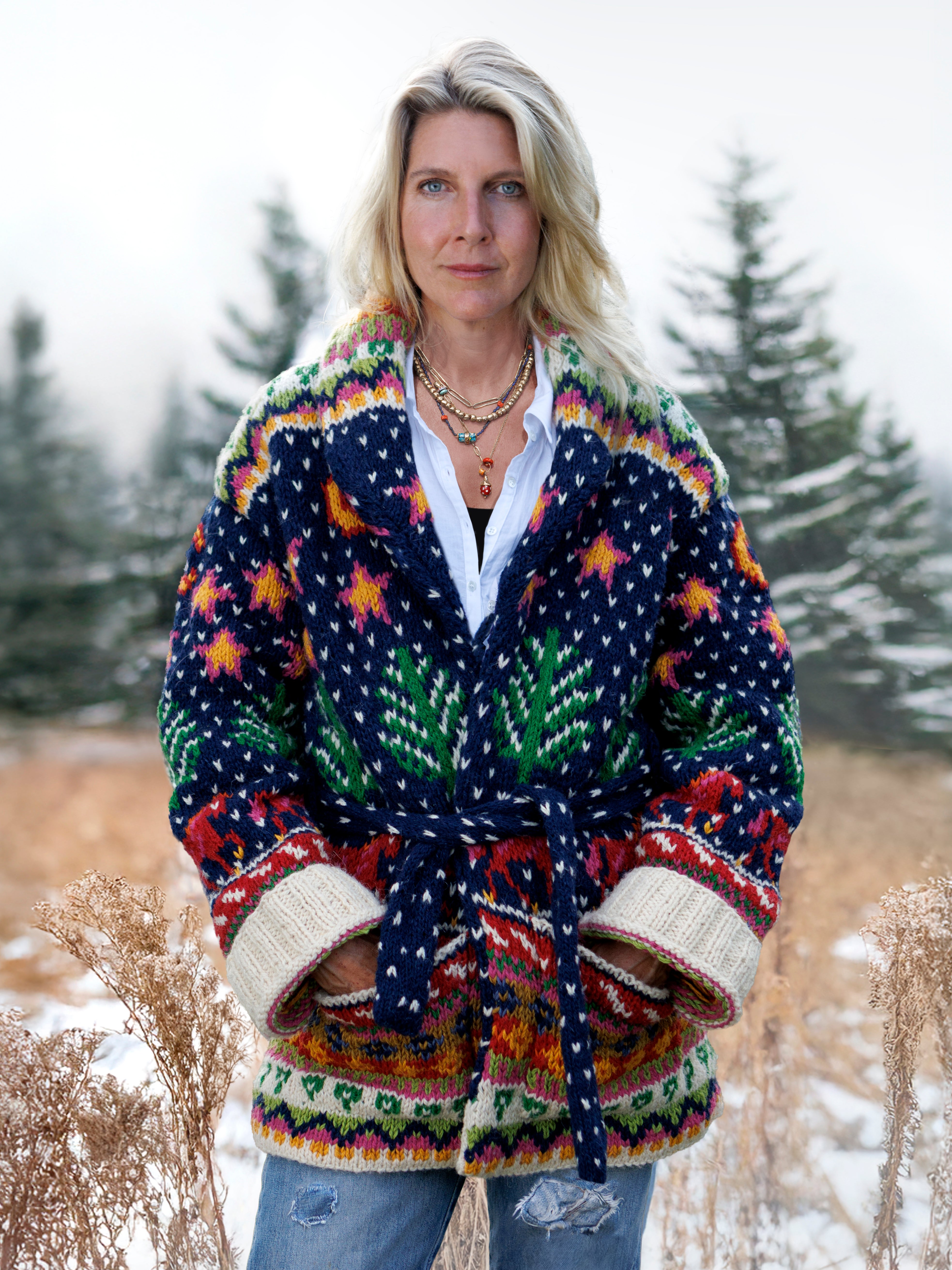 Starry Night Handknit Cardigan