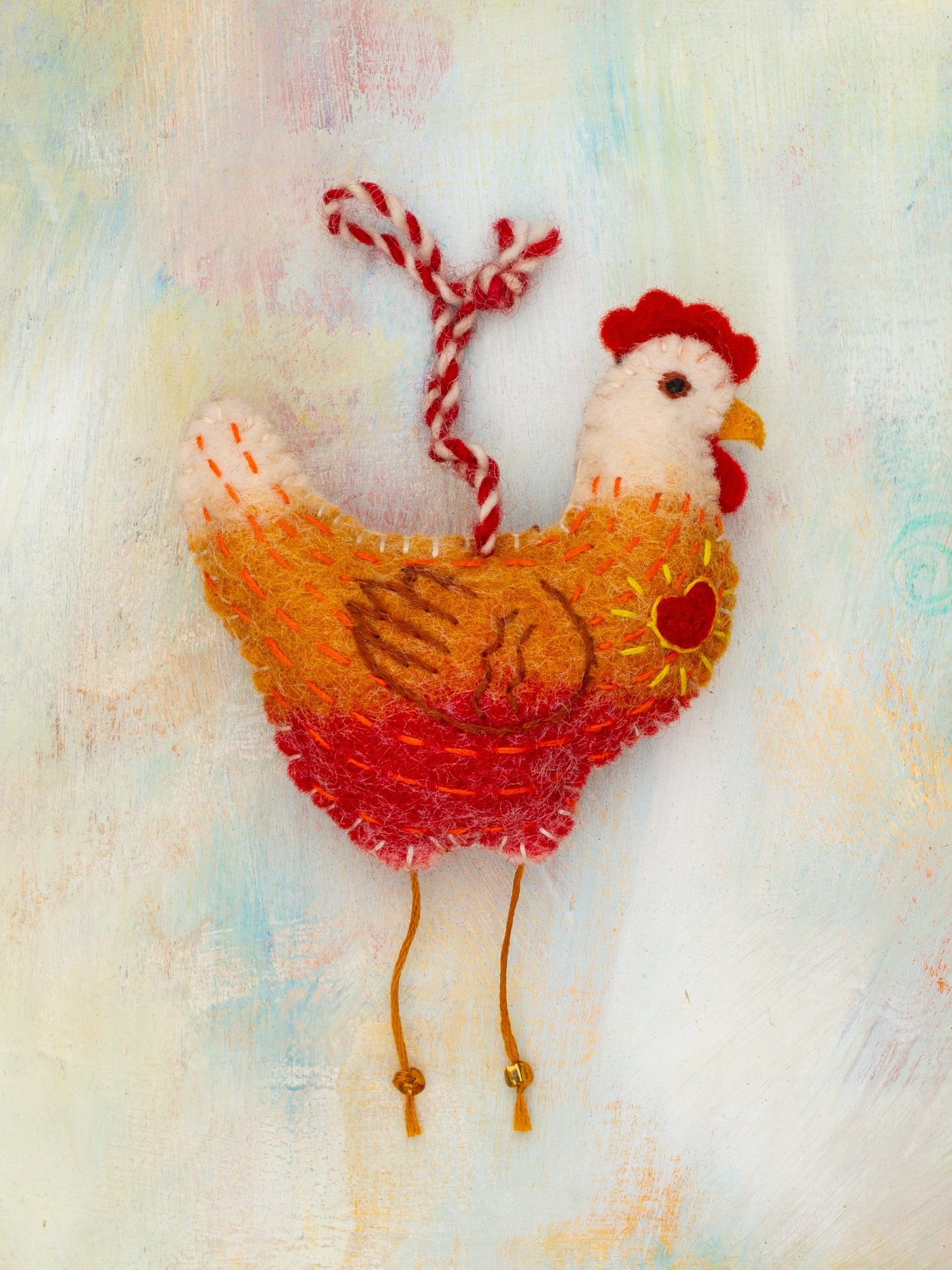 Pretzel the Chicken Ornament - Jes MaHarry