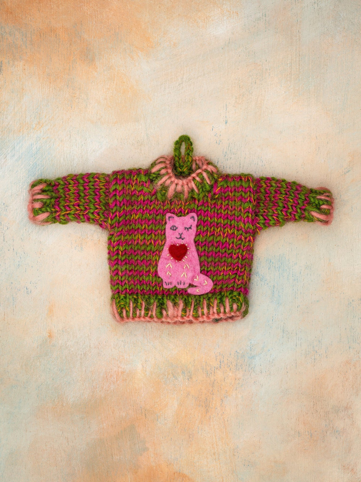 Peaches the Cat Sweater Ornament — Handmade by Jes MaHarry