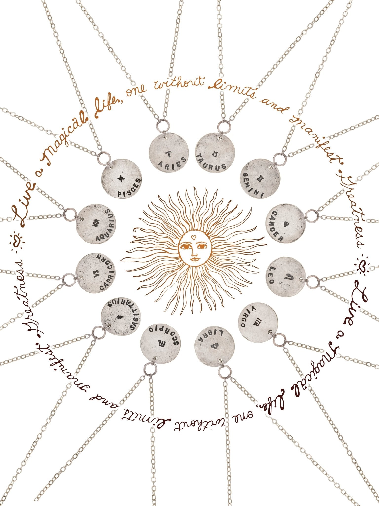 Small Zodiac Disk Necklace — Handmade by Jes MaHarry