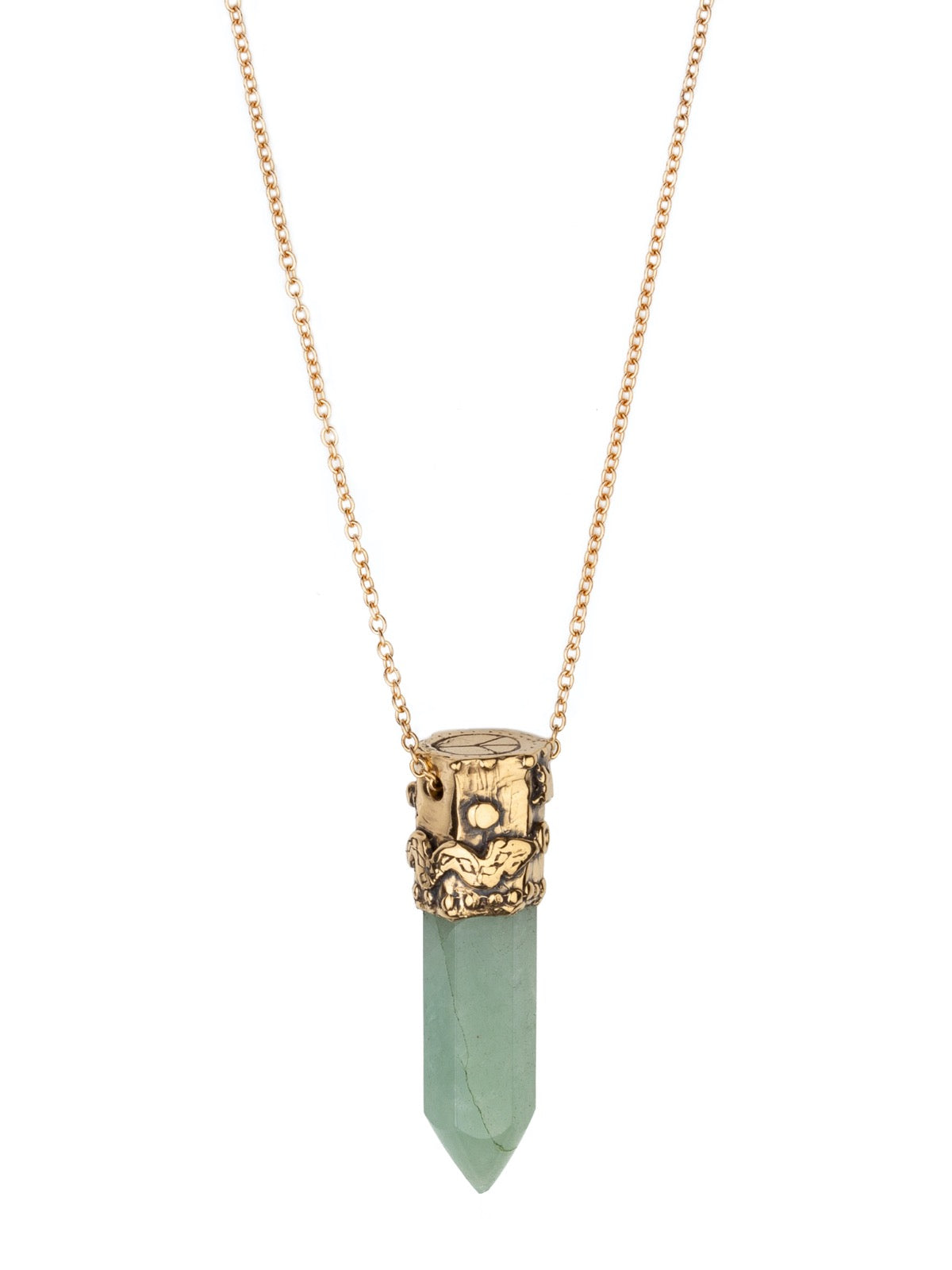 Power Stone Fluorite Necklace In Gold