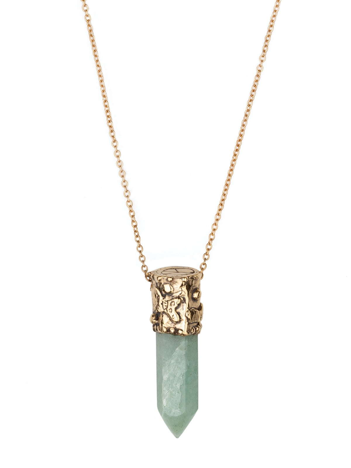 Power Stone Fluorite Necklace In Gold