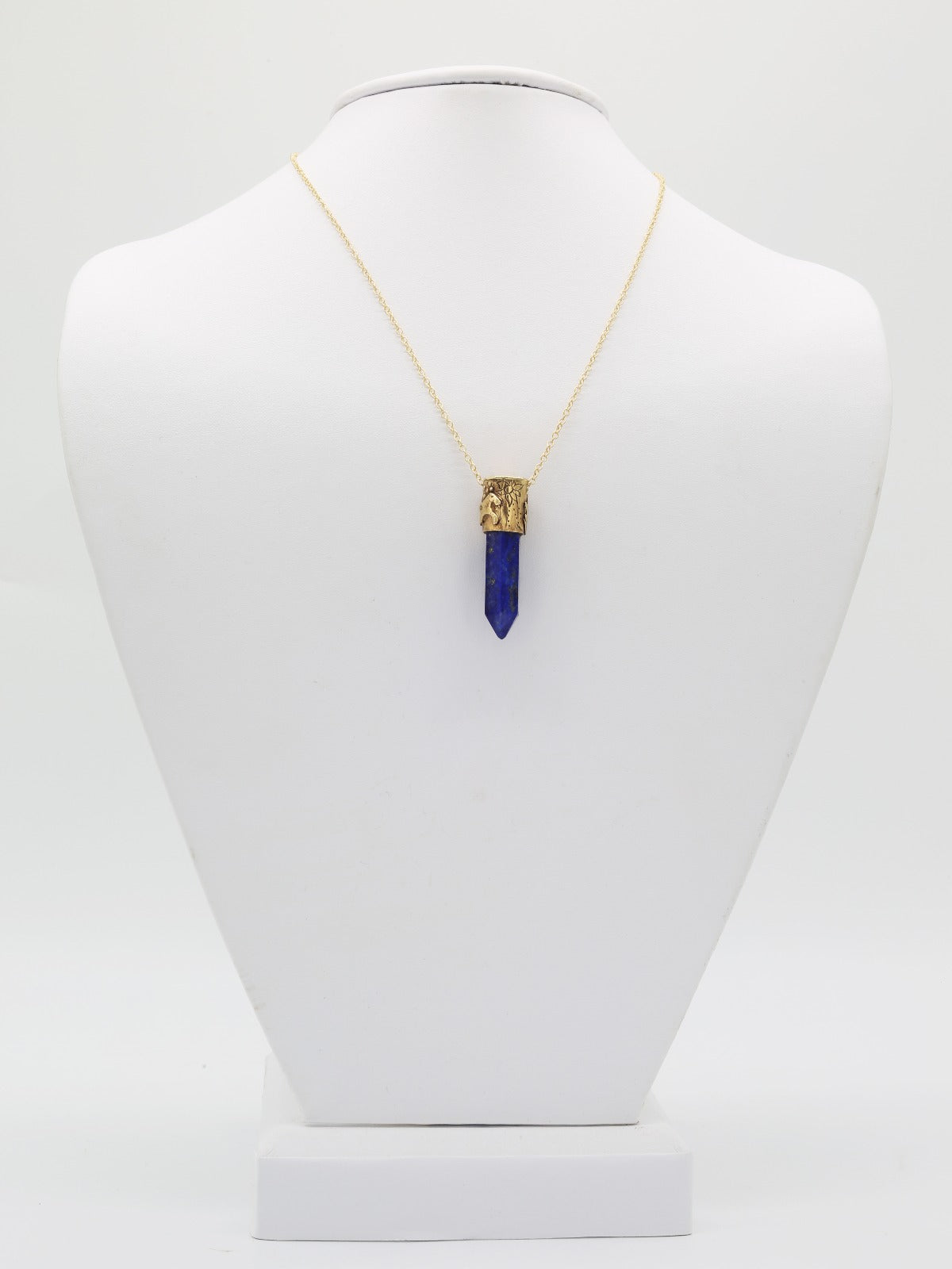 Power Stone Lapis Necklace In Gold