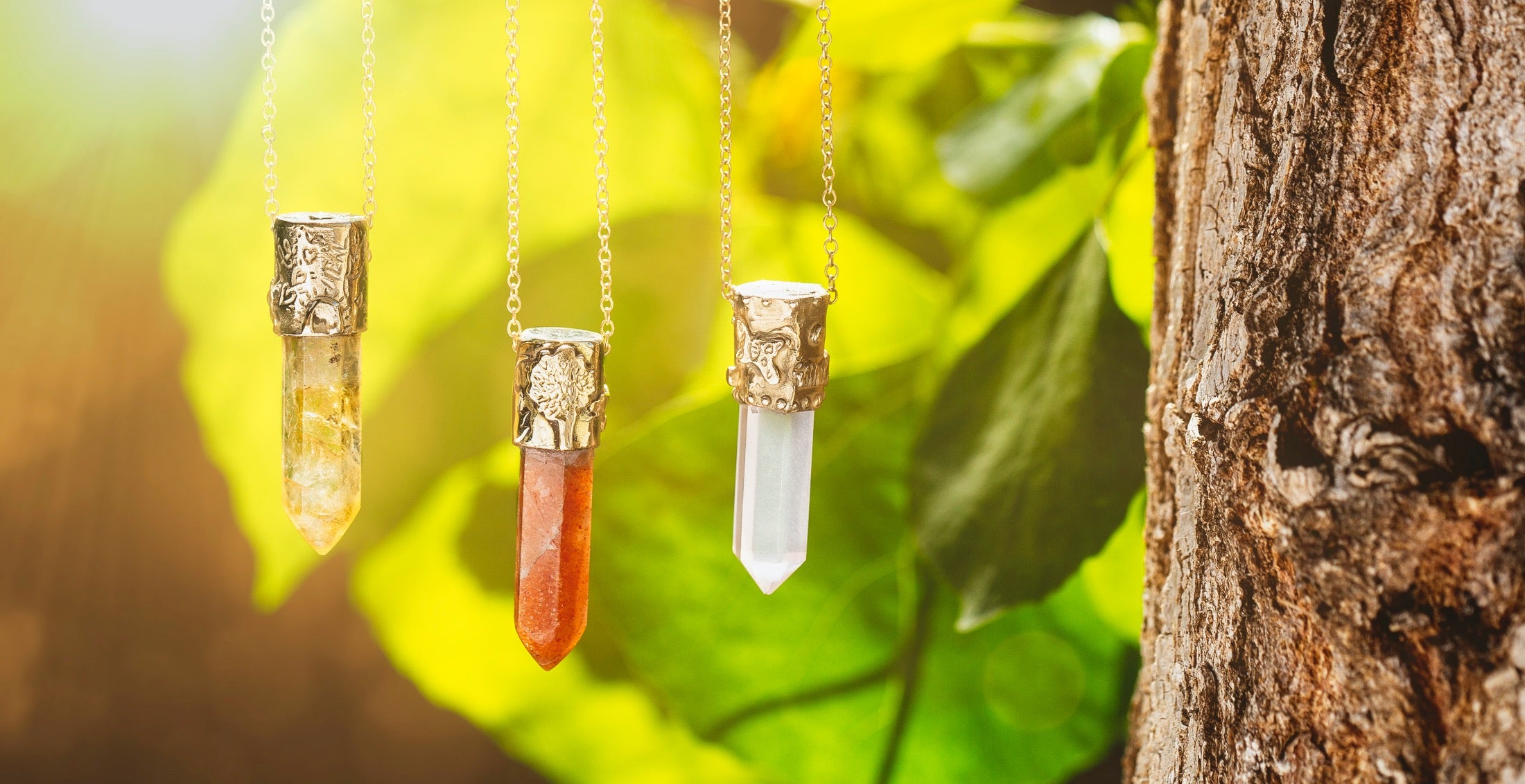 Power Stone Sunstone Necklace In Gold
