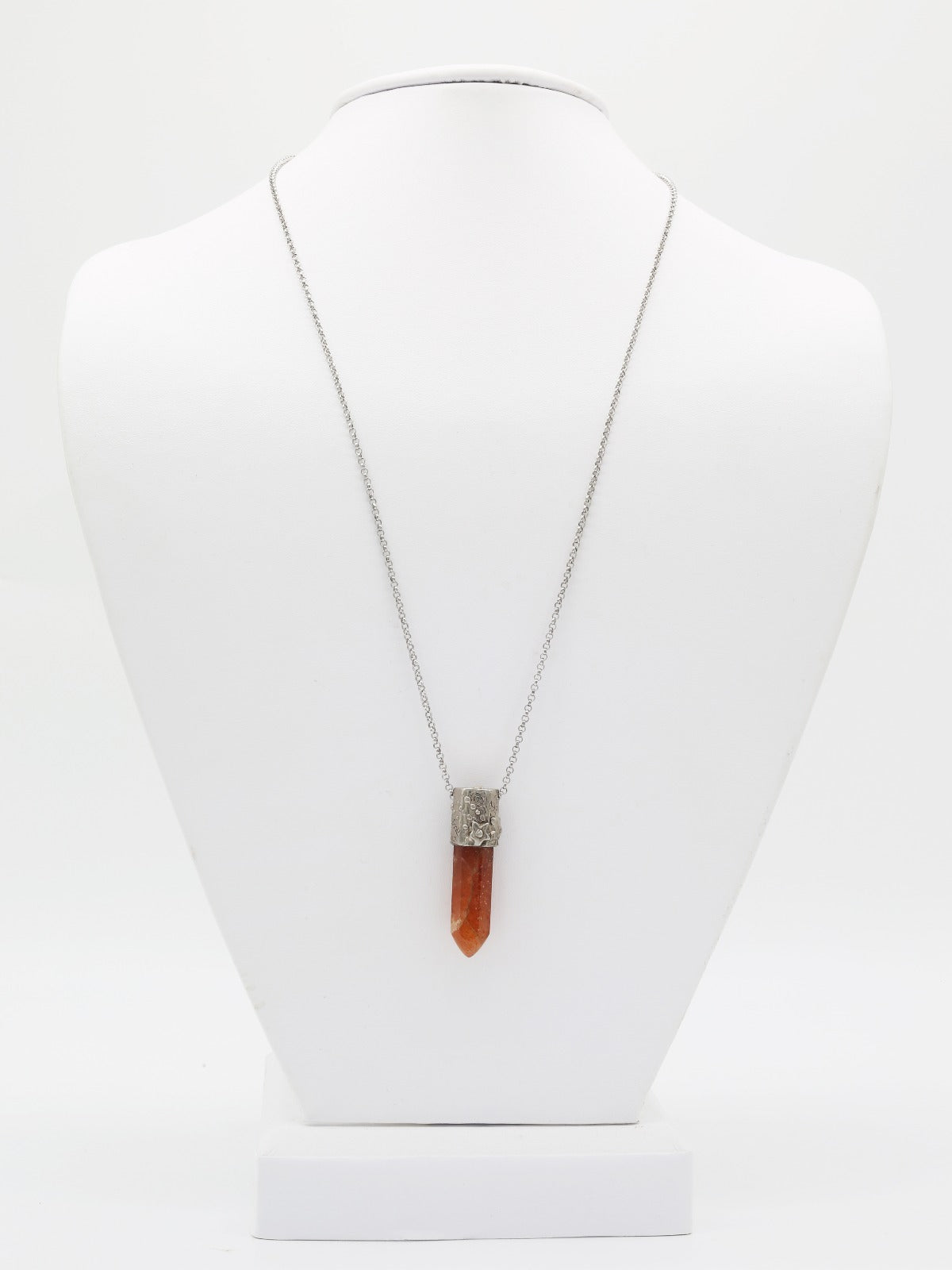 Power Stone Sunstone Necklace In Sterling
